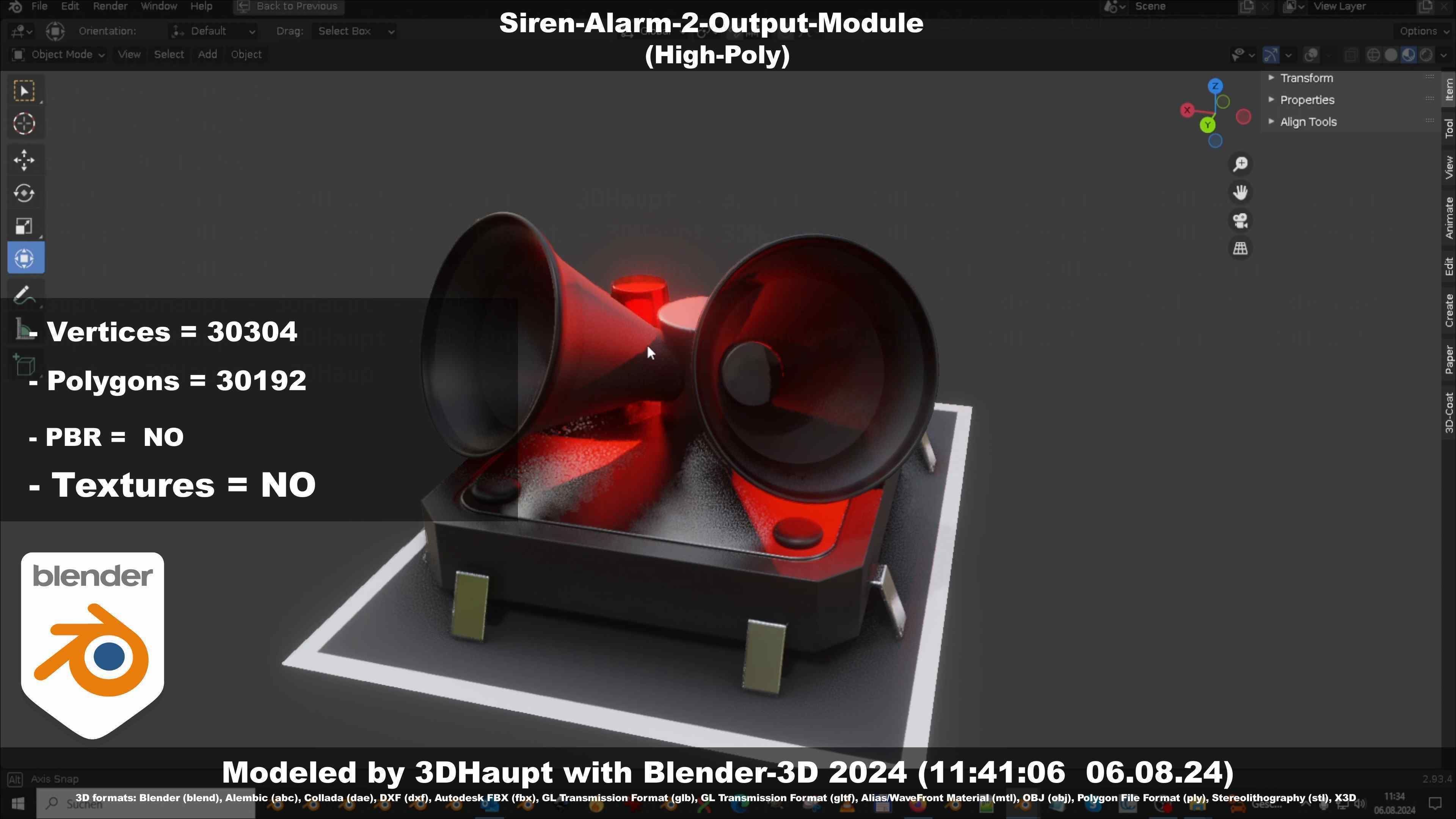 Siren-Alarm-2-Output-Module 3D model_101