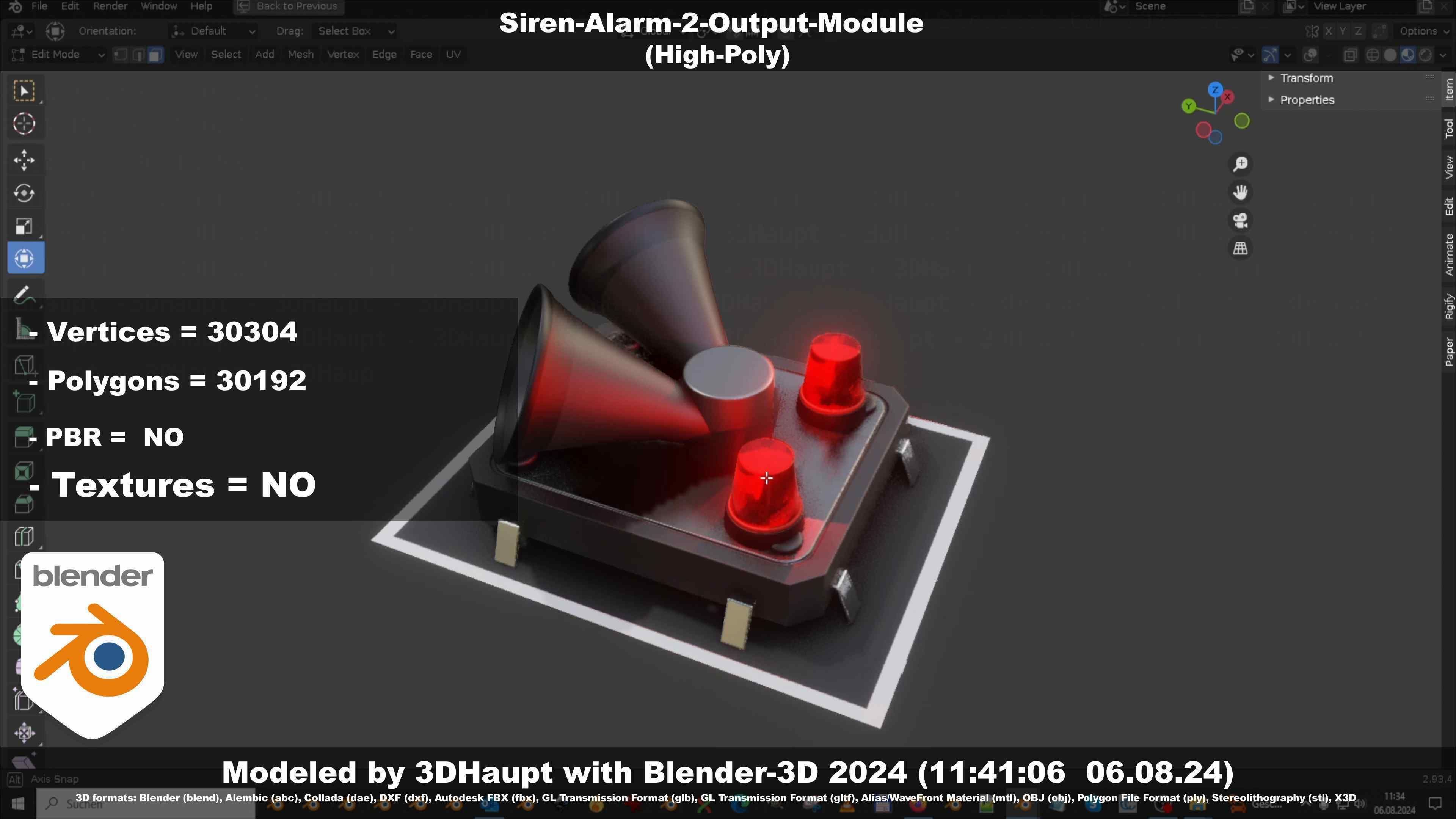 Siren-Alarm-2-Output-Module 3D model_62