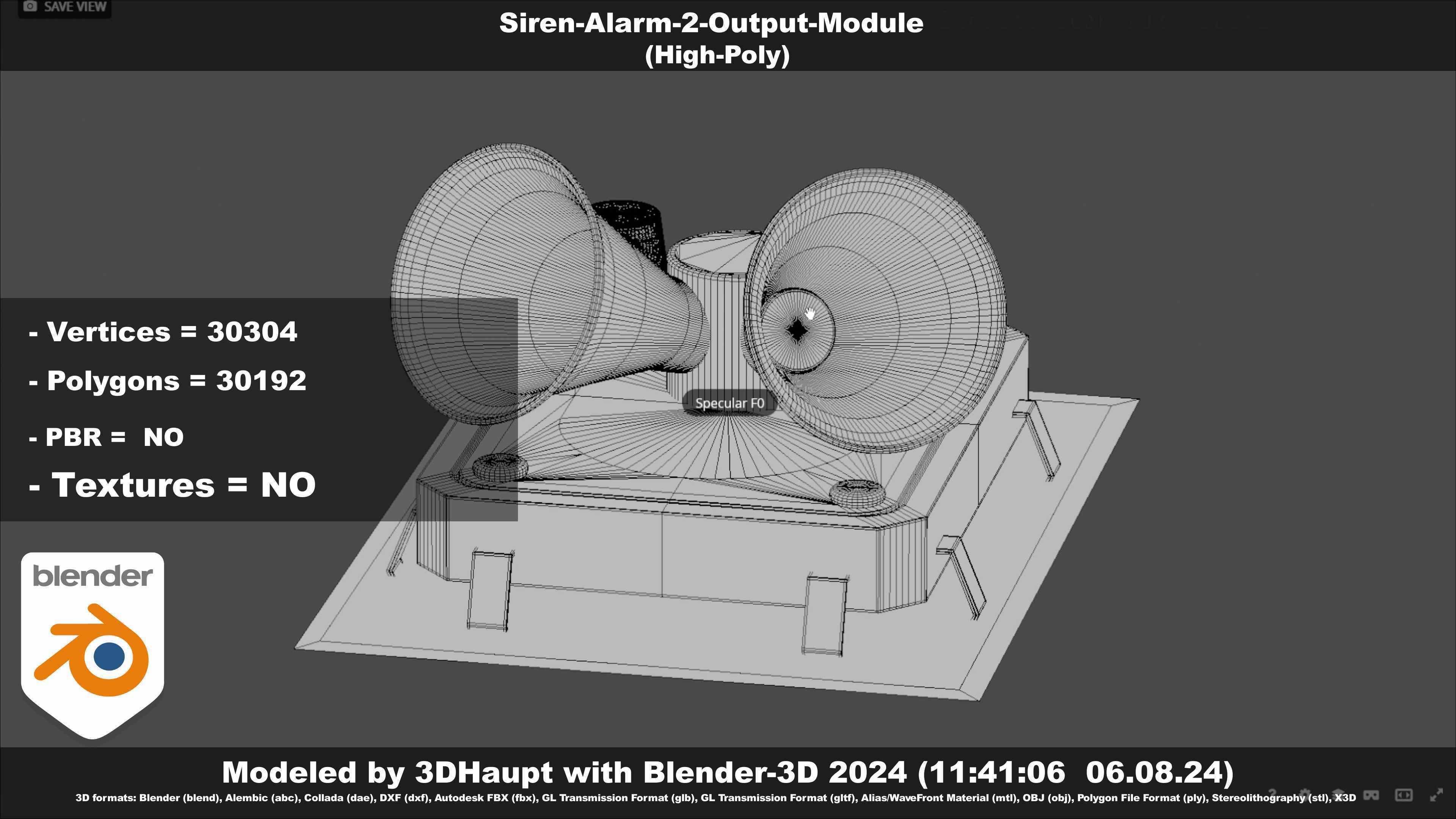 Siren-Alarm-2-Output-Module 3D model_30