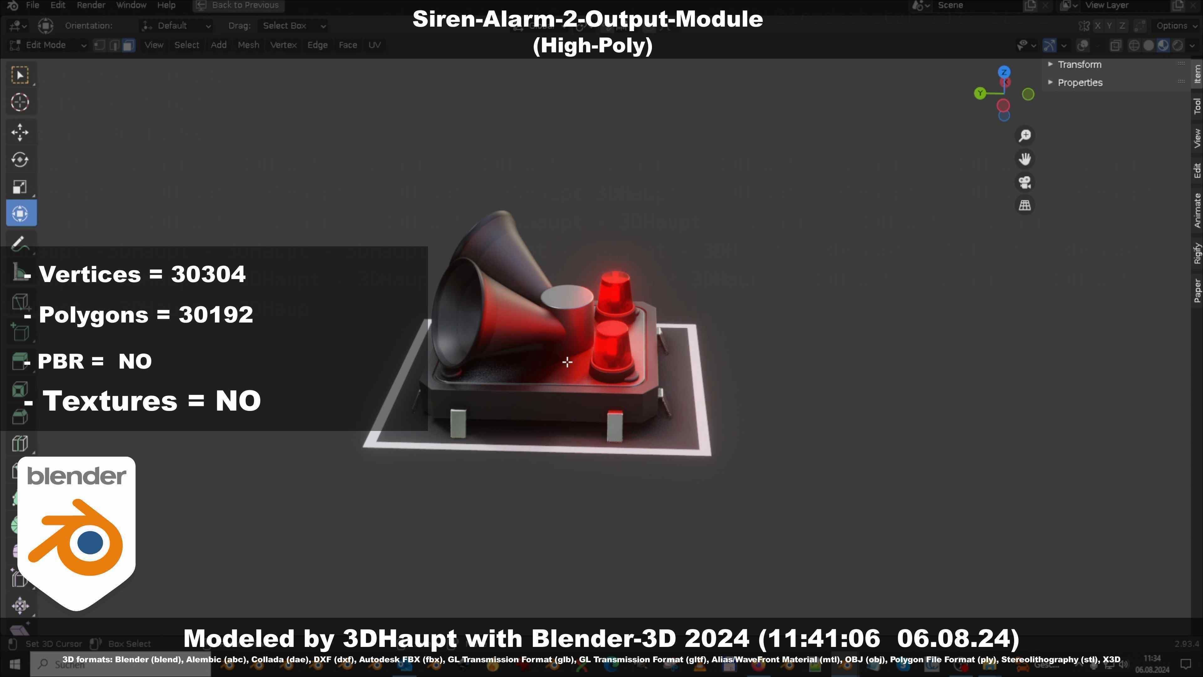 Siren-Alarm-2-Output-Module 3D model_11