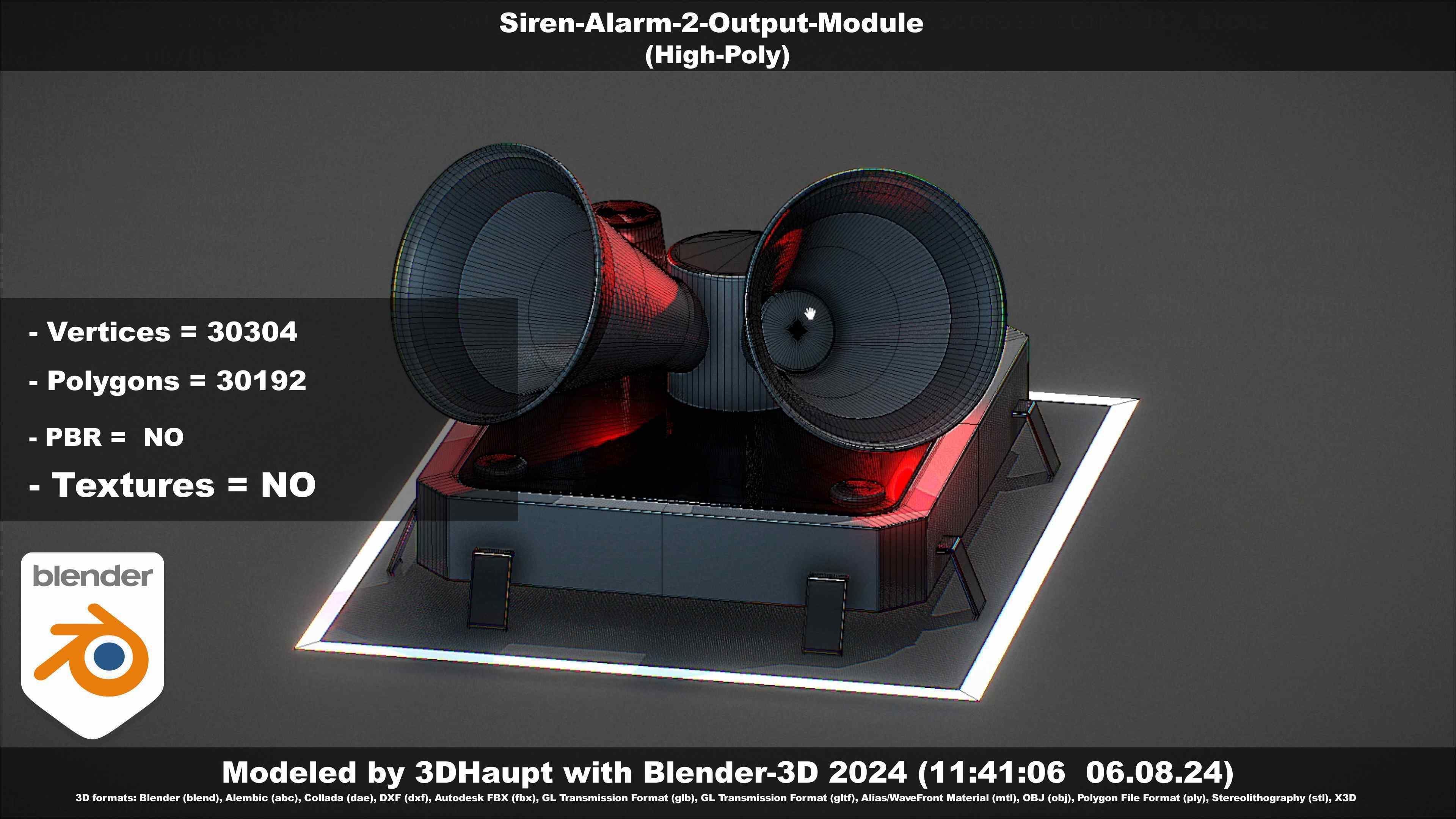 Siren-Alarm-2-Output-Module 3D model_142