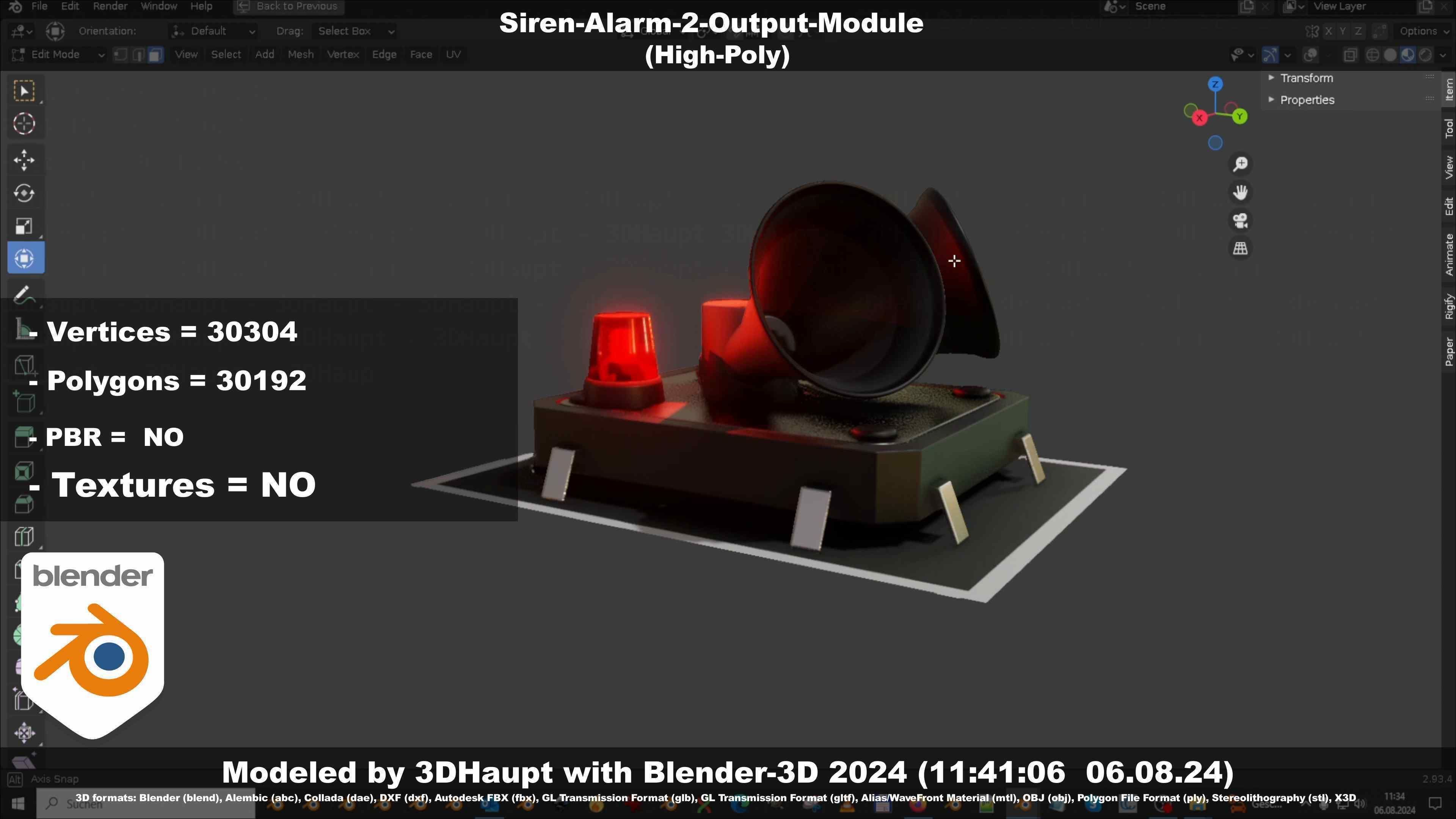 Siren-Alarm-2-Output-Module 3D model_80