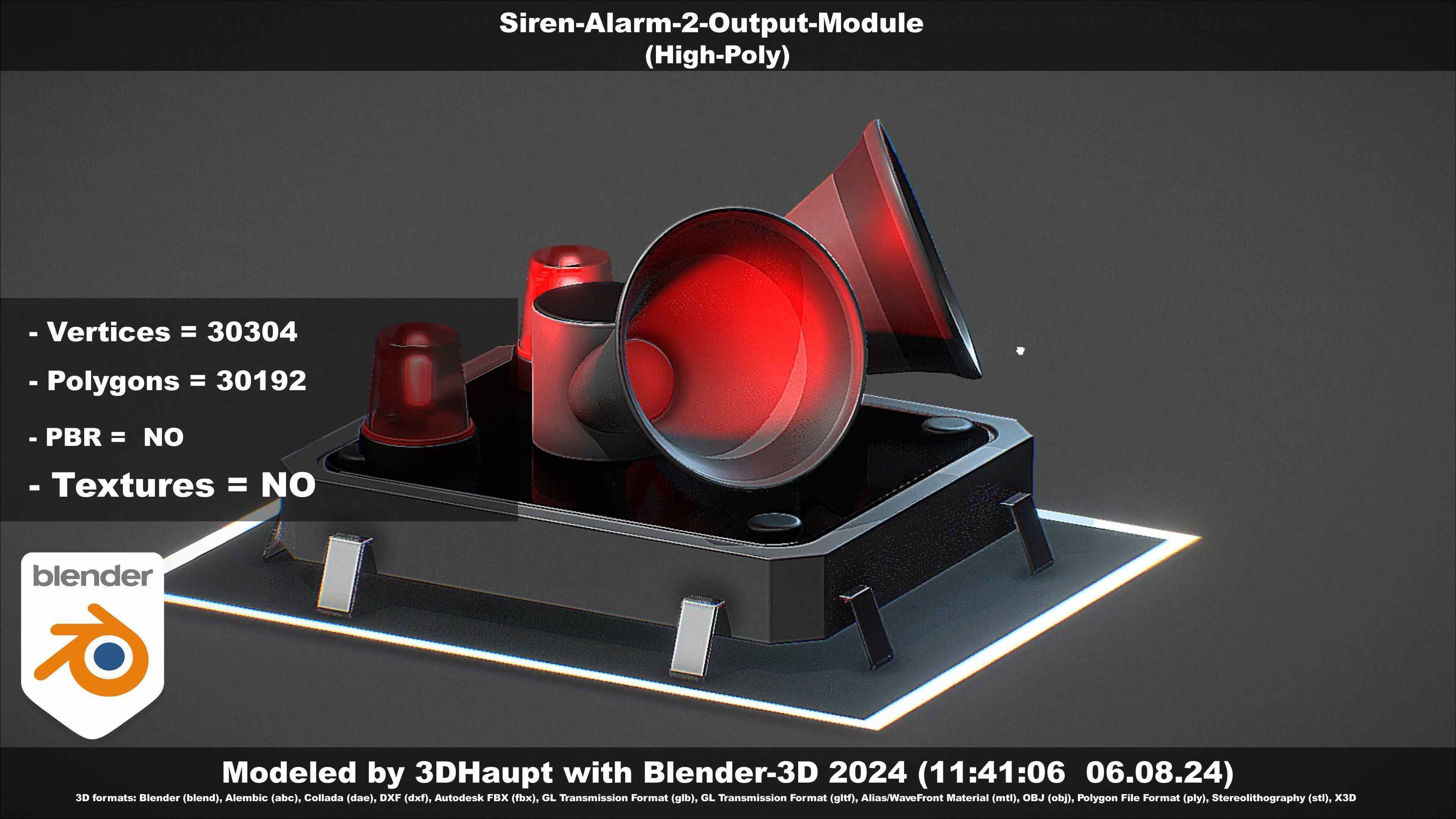 Siren-Alarm-2-Output-Module 3D model_85
