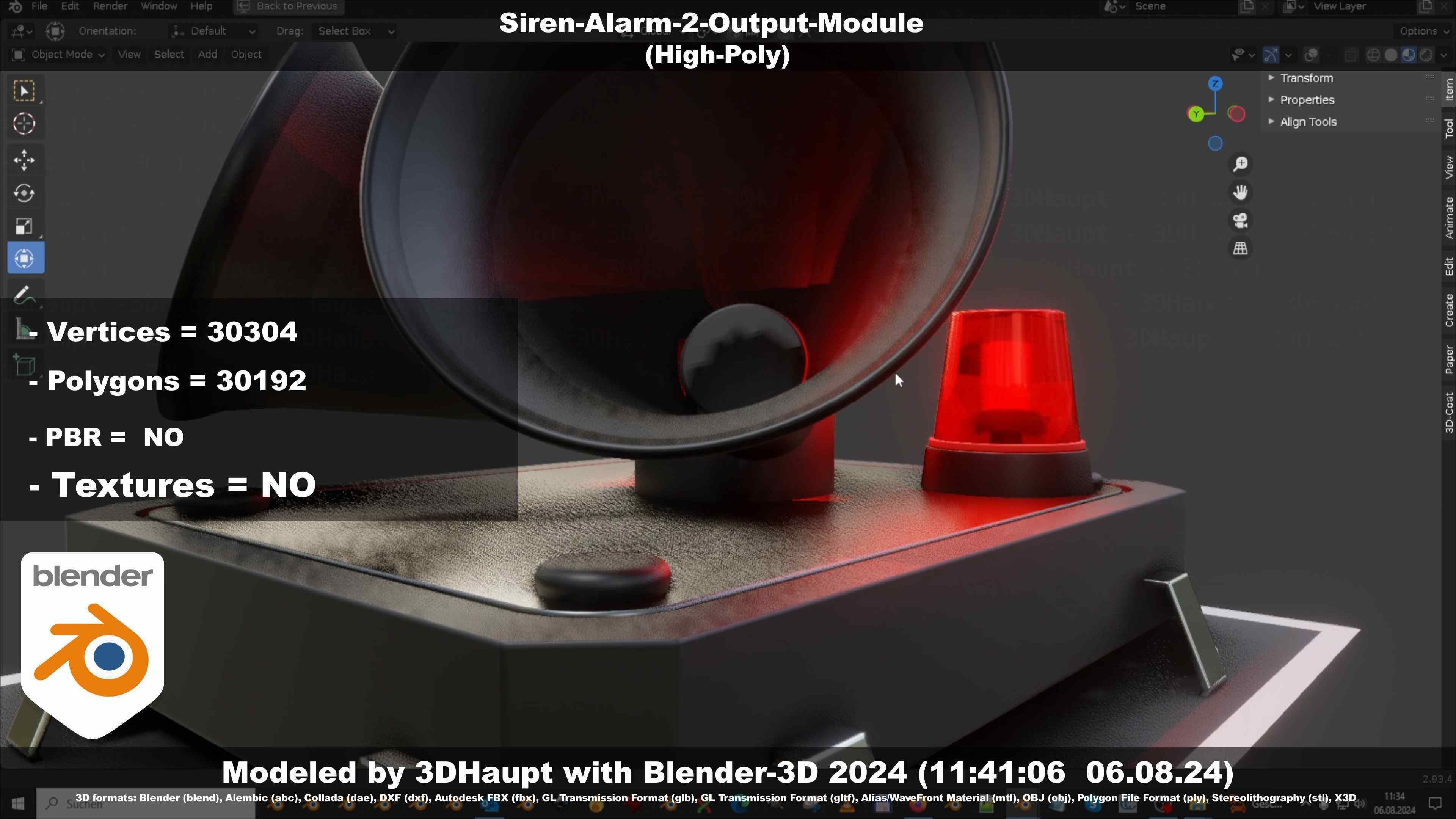 Siren-Alarm-2-Output-Module 3D model_44