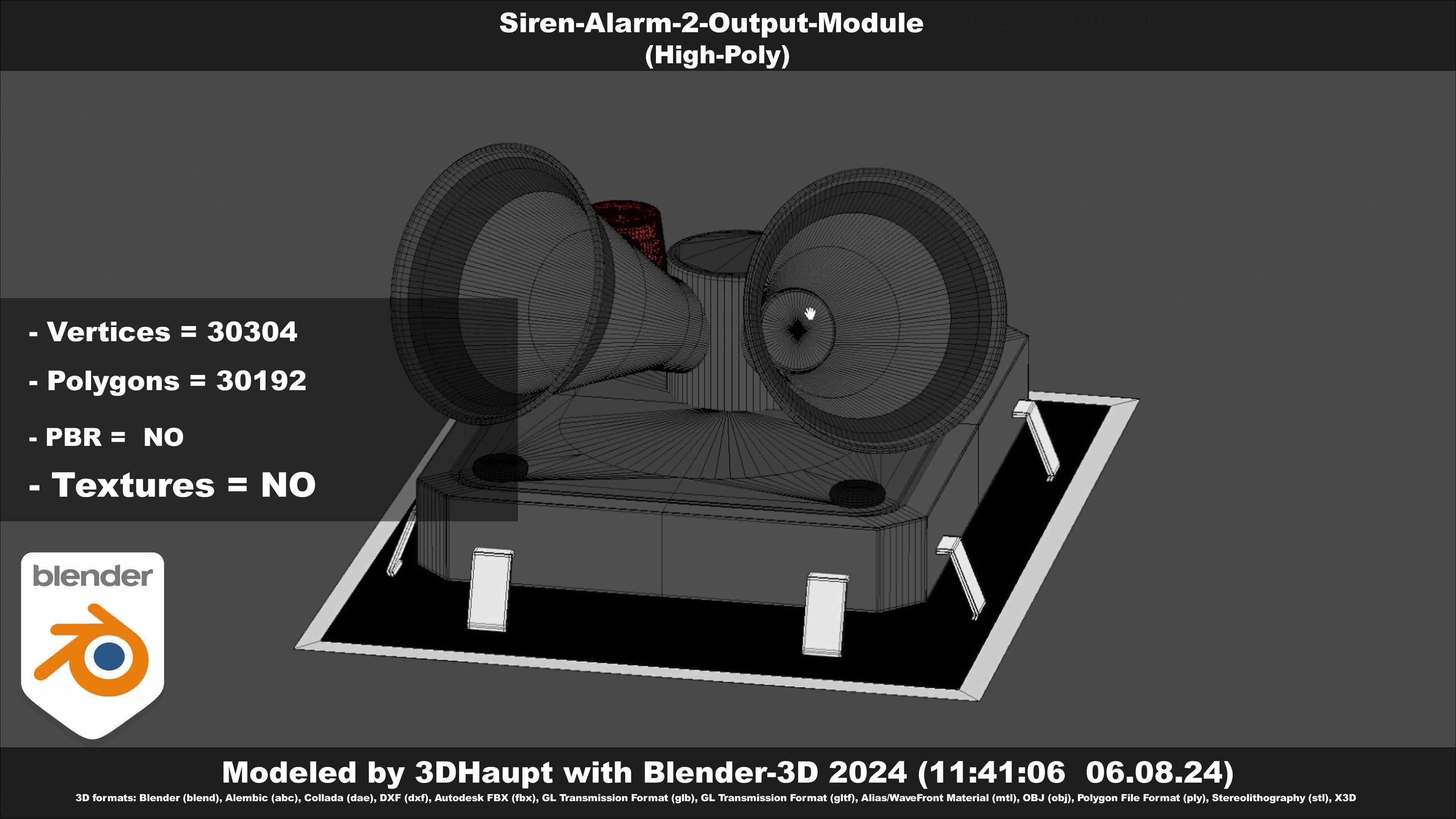 Siren-Alarm-2-Output-Module 3D model_99