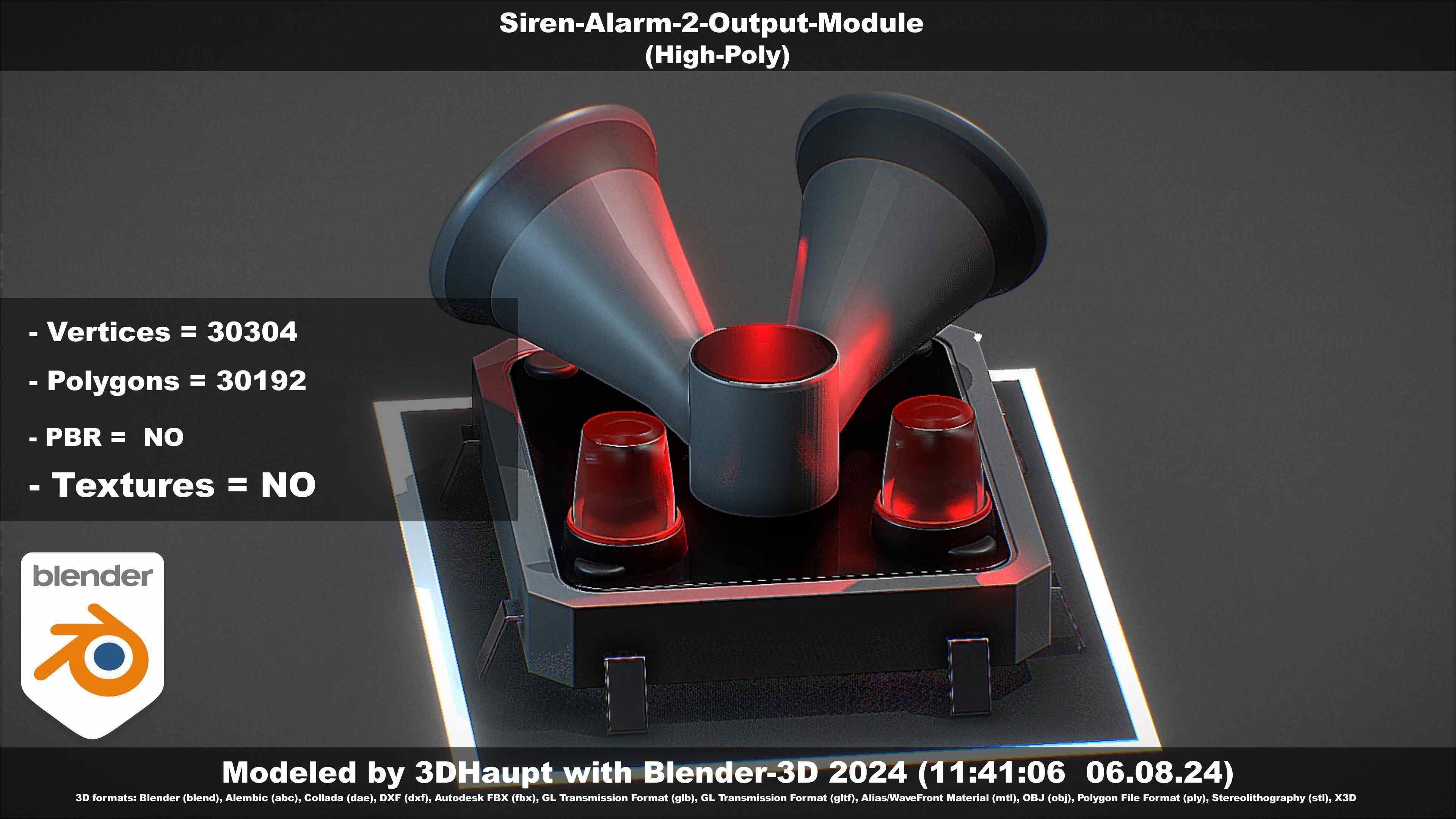 Siren-Alarm-2-Output-Module 3D model_87