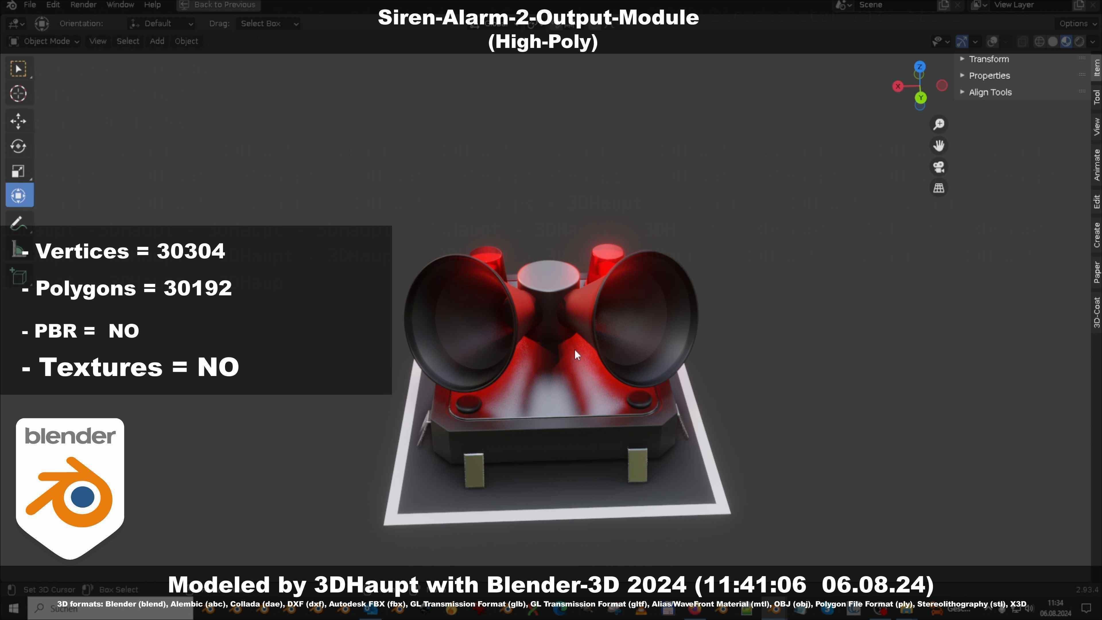 Siren-Alarm-2-Output-Module 3D model_108
