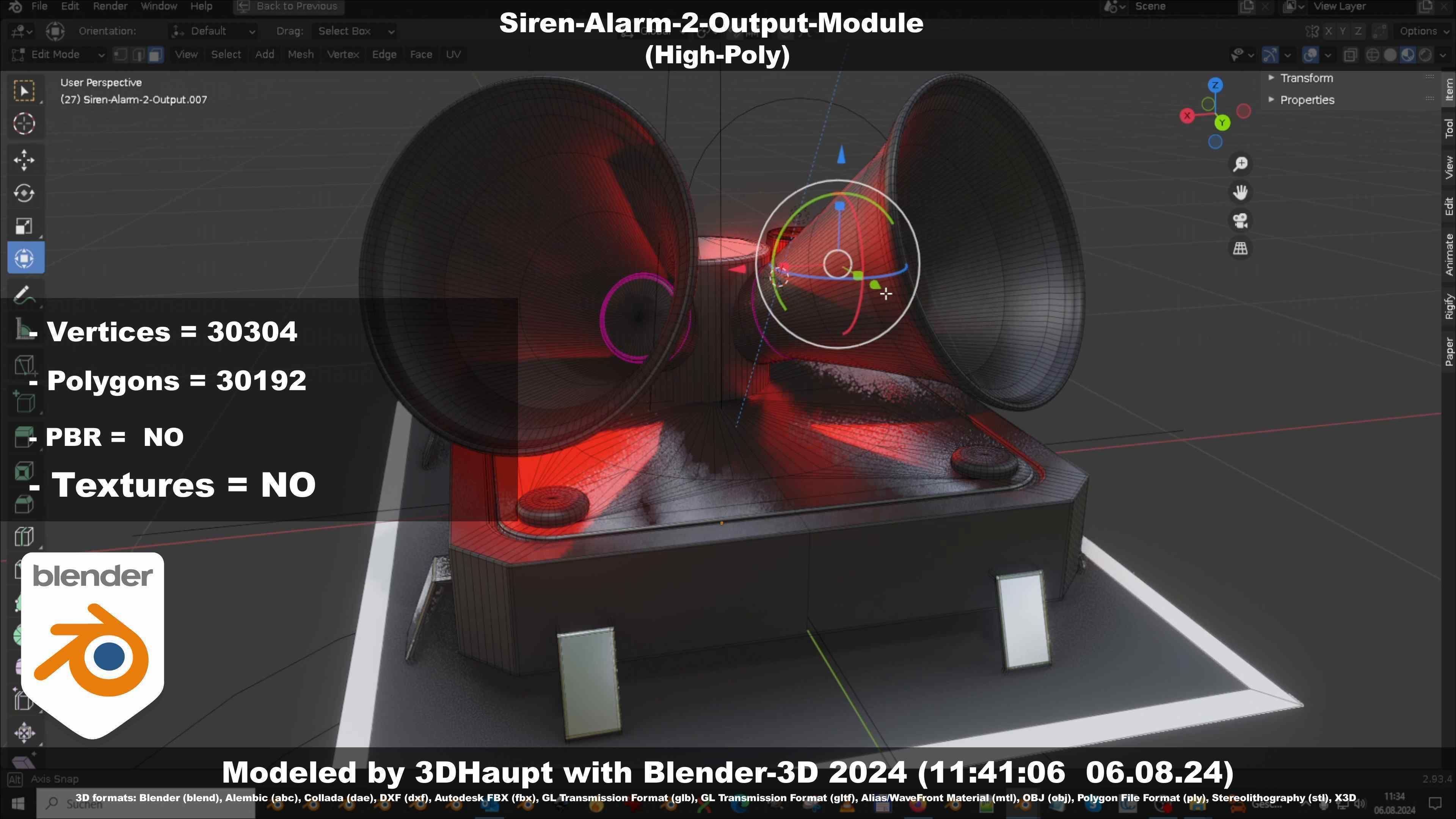 Siren-Alarm-2-Output-Module 3D model_29