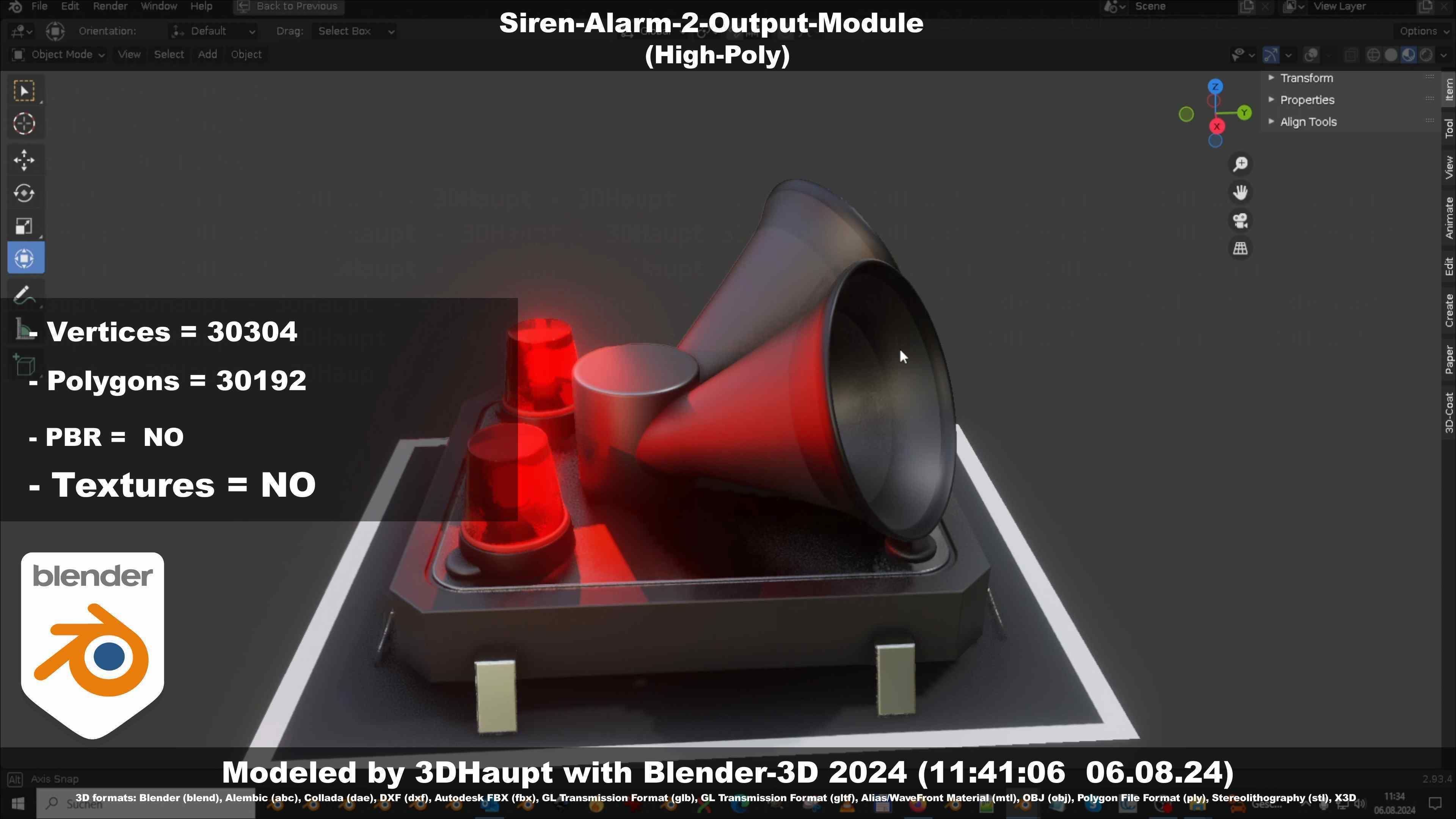 Siren-Alarm-2-Output-Module 3D model_37