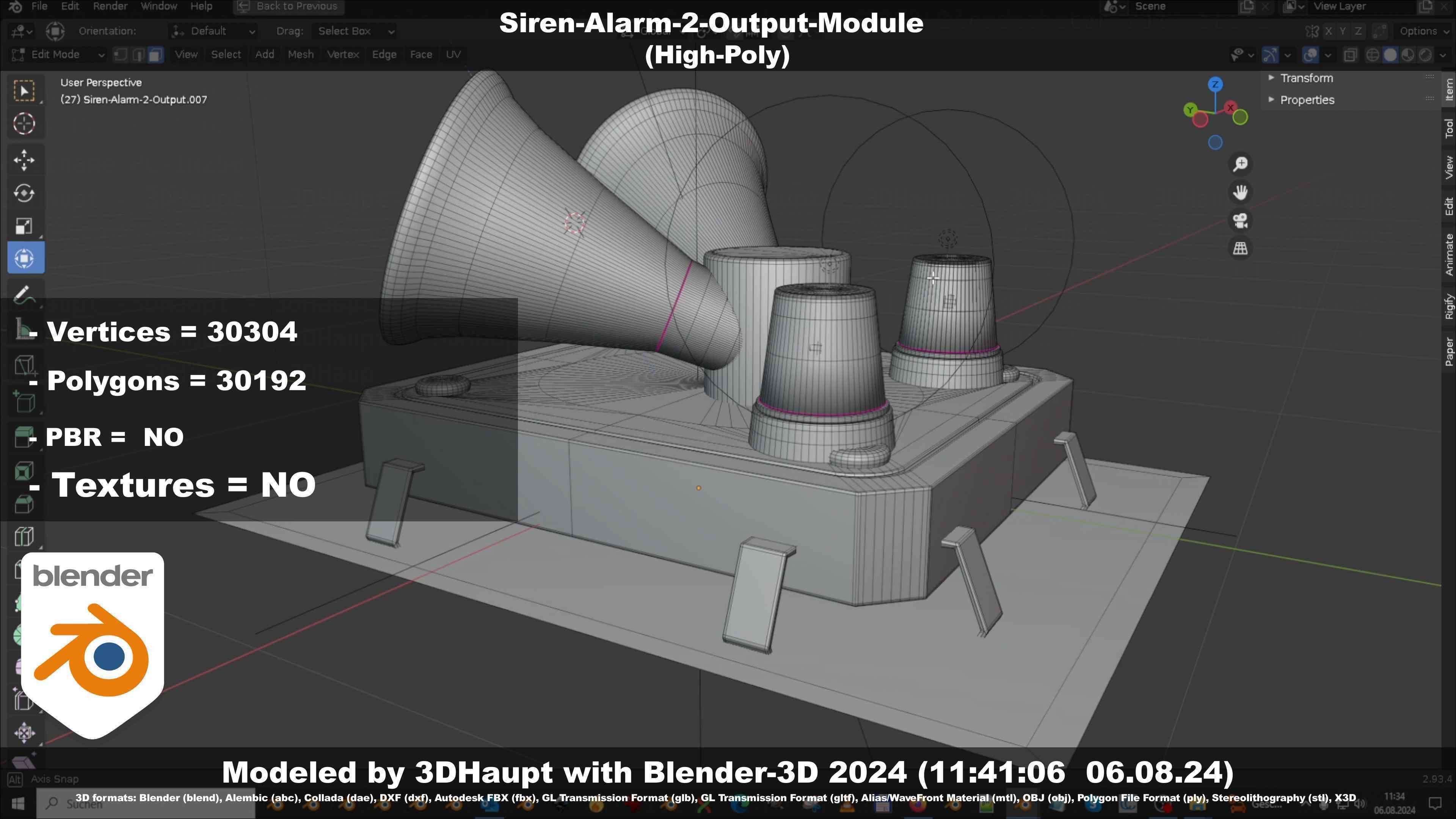 Siren-Alarm-2-Output-Module 3D model_93