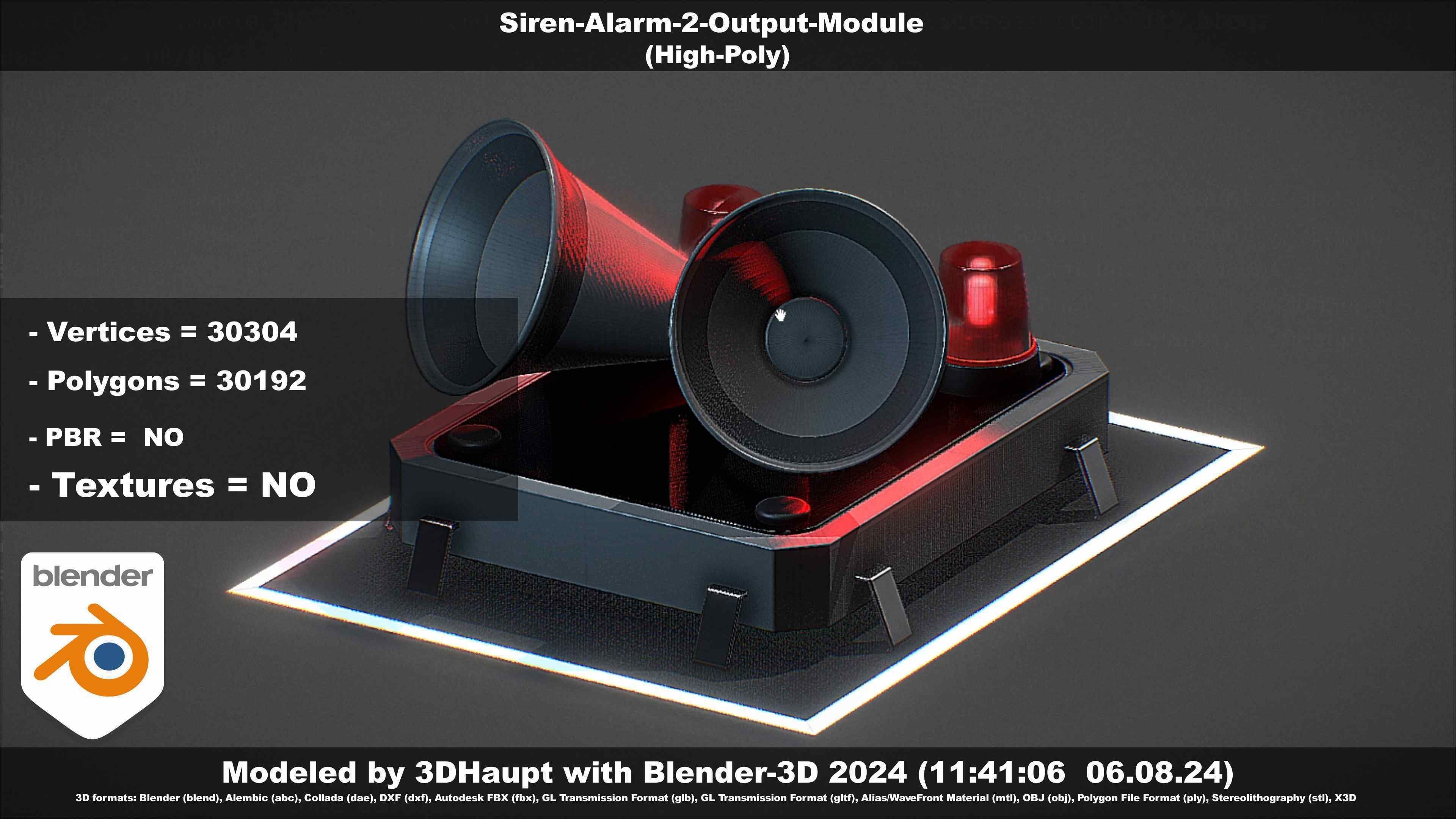 Siren-Alarm-2-Output-Module 3D model_141