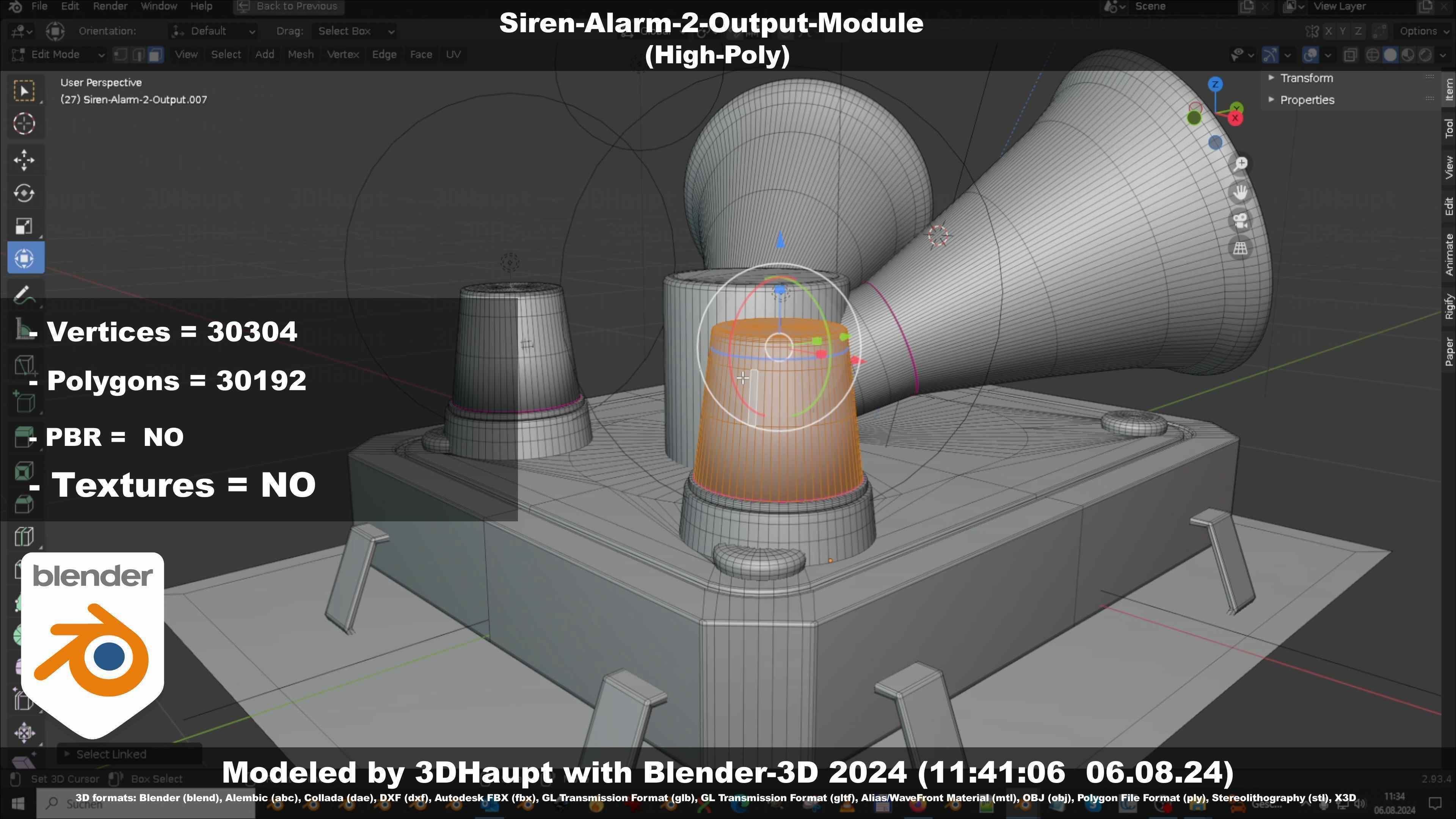 Siren-Alarm-2-Output-Module 3D model_46