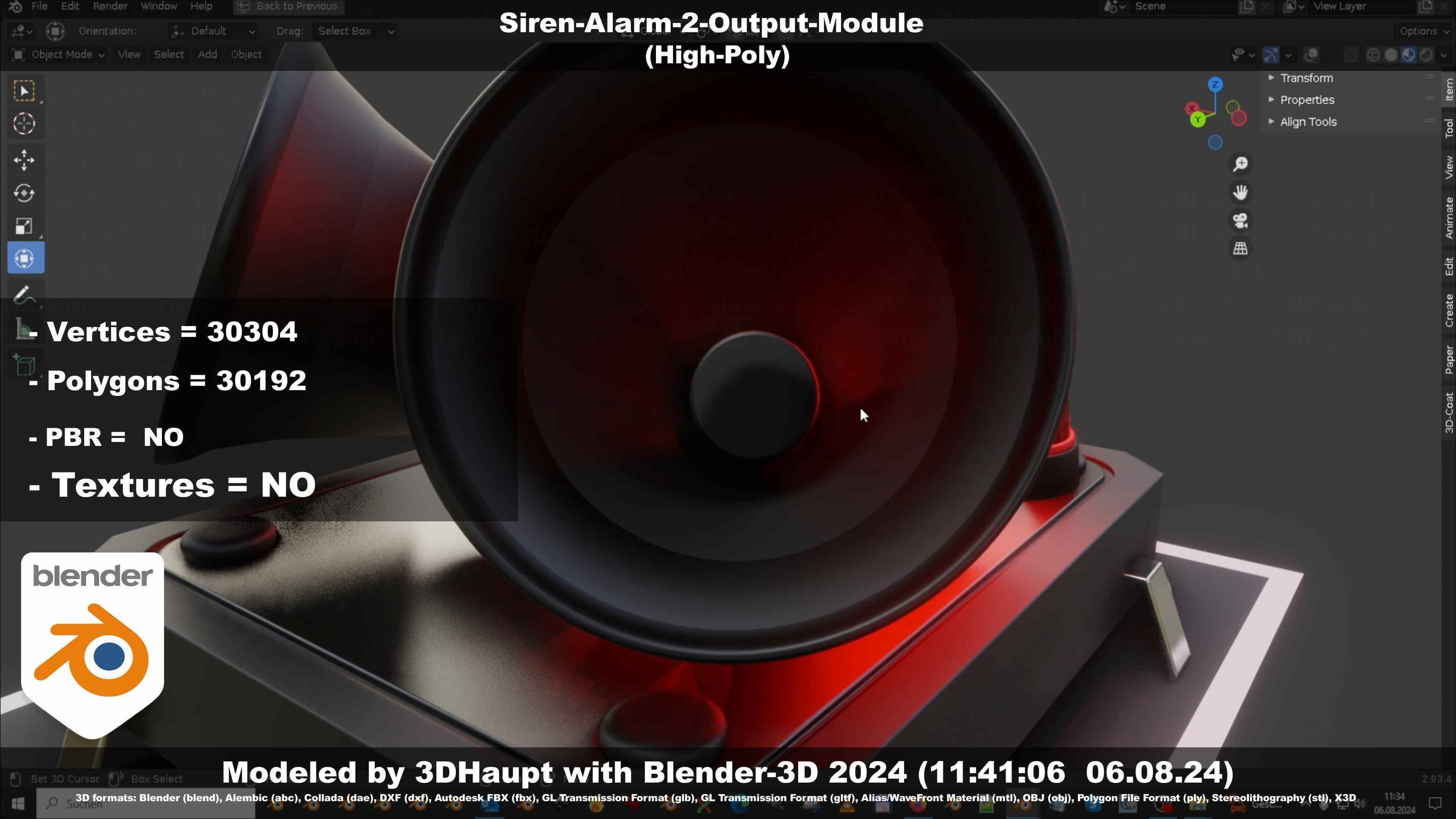 Siren-Alarm-2-Output-Module 3D model_106