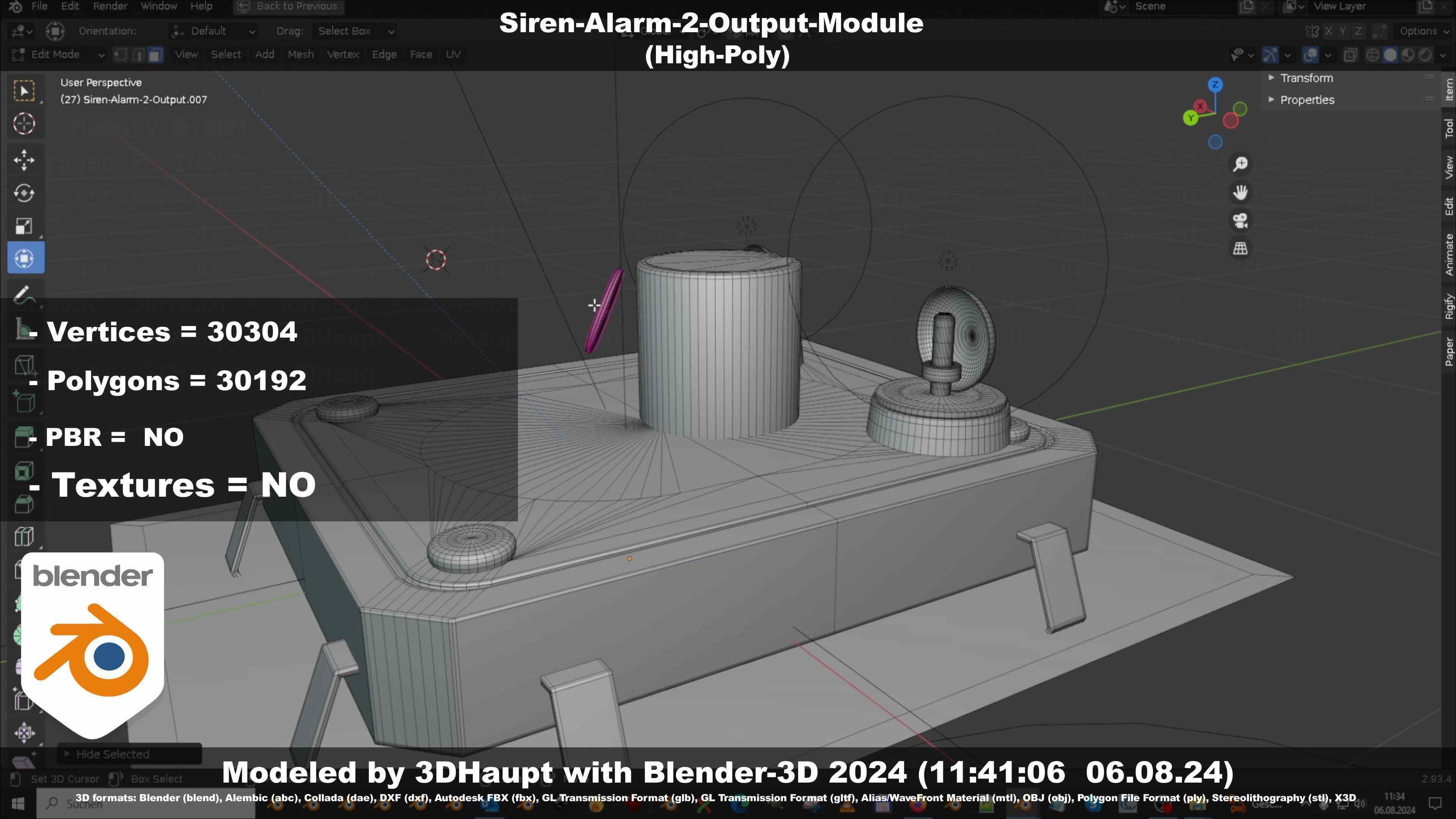 Siren-Alarm-2-Output-Module 3D model_114