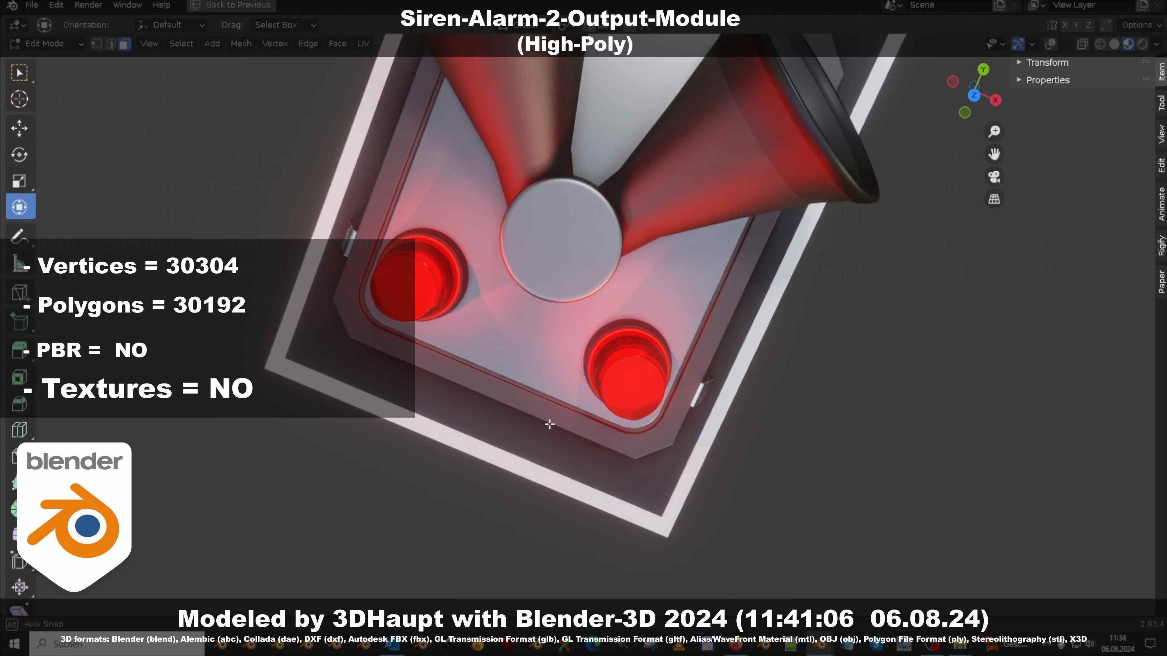 Siren-Alarm-2-Output-Module 3D model_13
