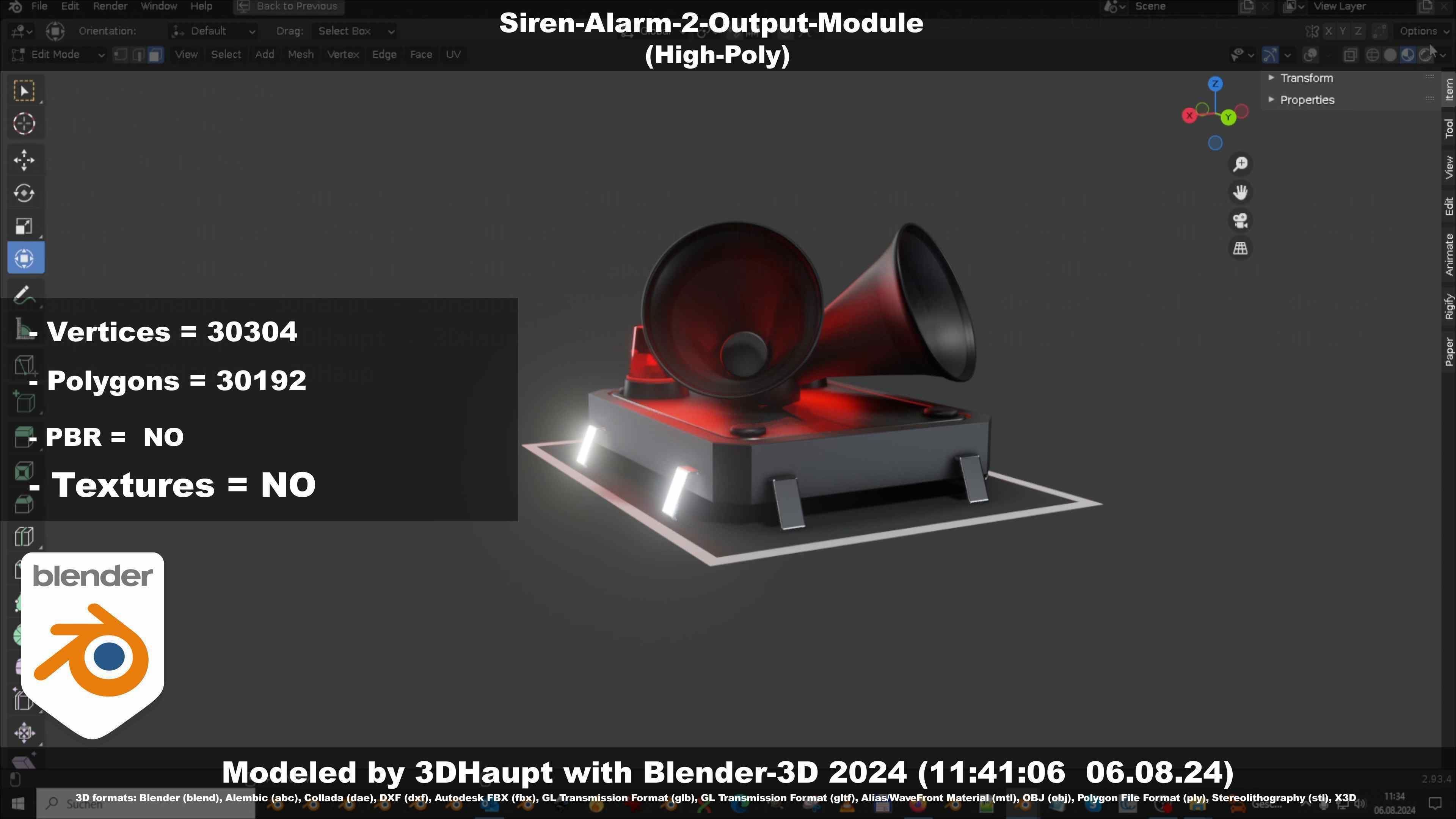 Siren-Alarm-2-Output-Module 3D model_70