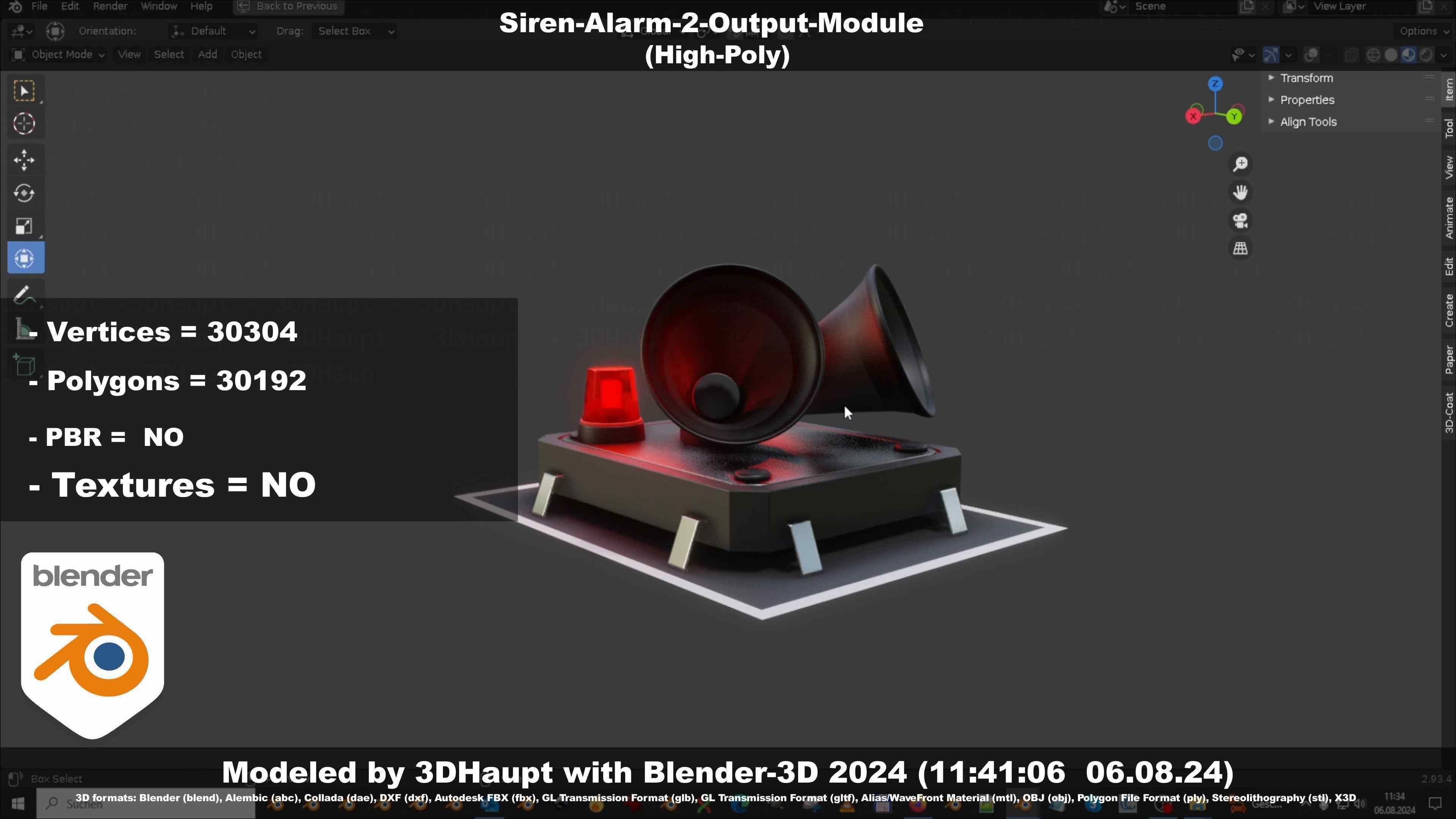 Siren-Alarm-2-Output-Module 3D model_109