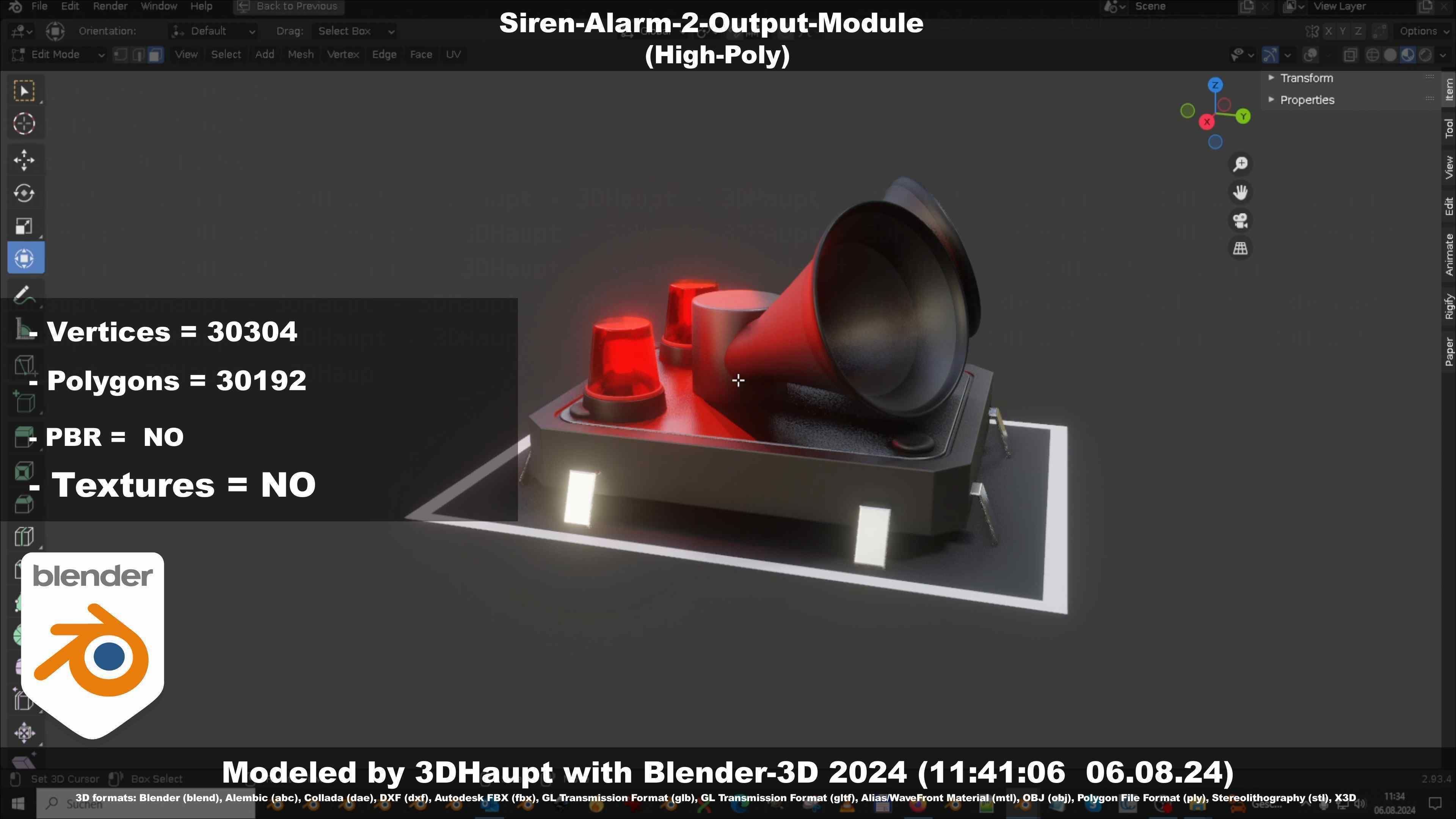 Siren-Alarm-2-Output-Module 3D model_122