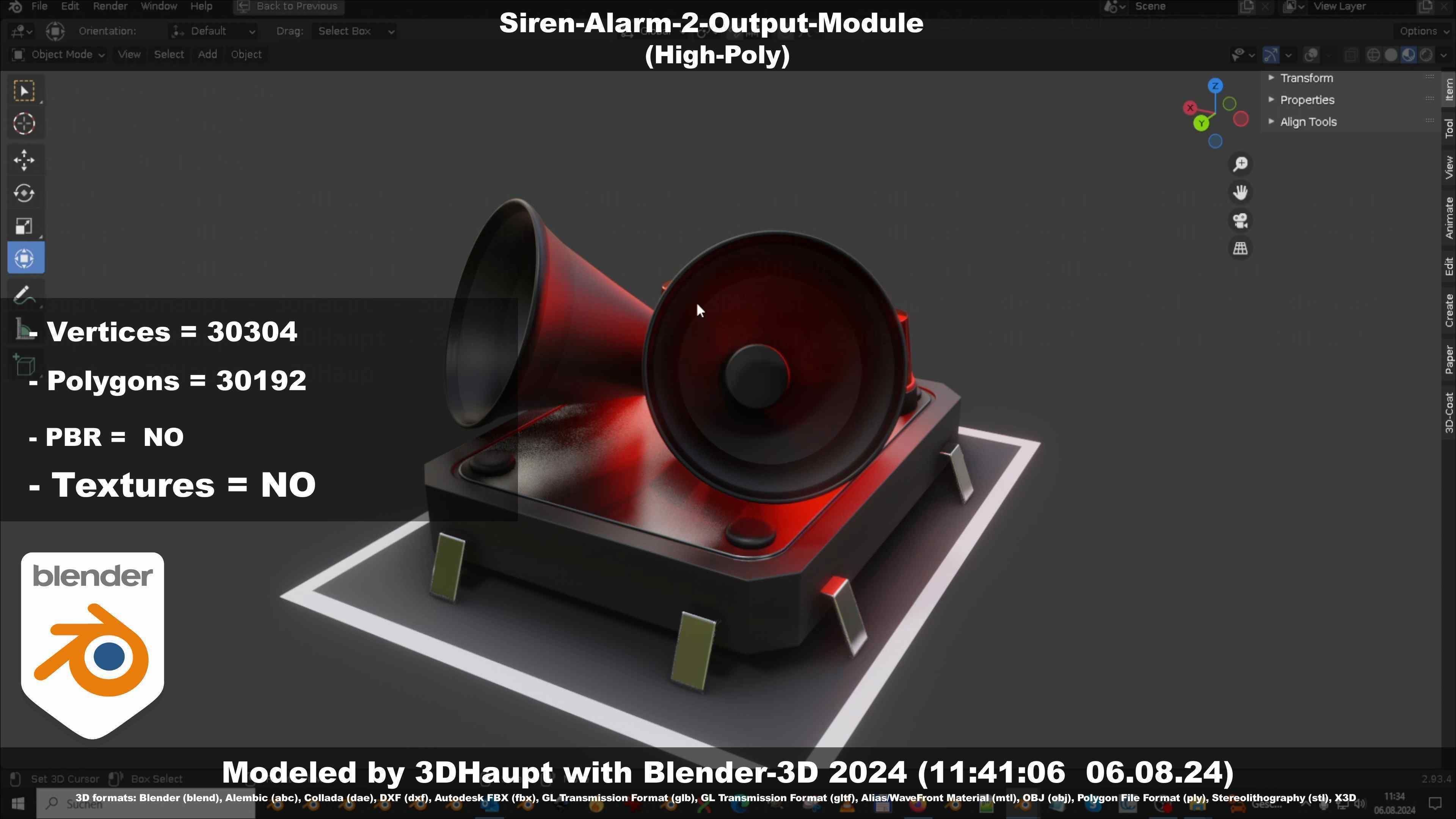 Siren-Alarm-2-Output-Module 3D model_35