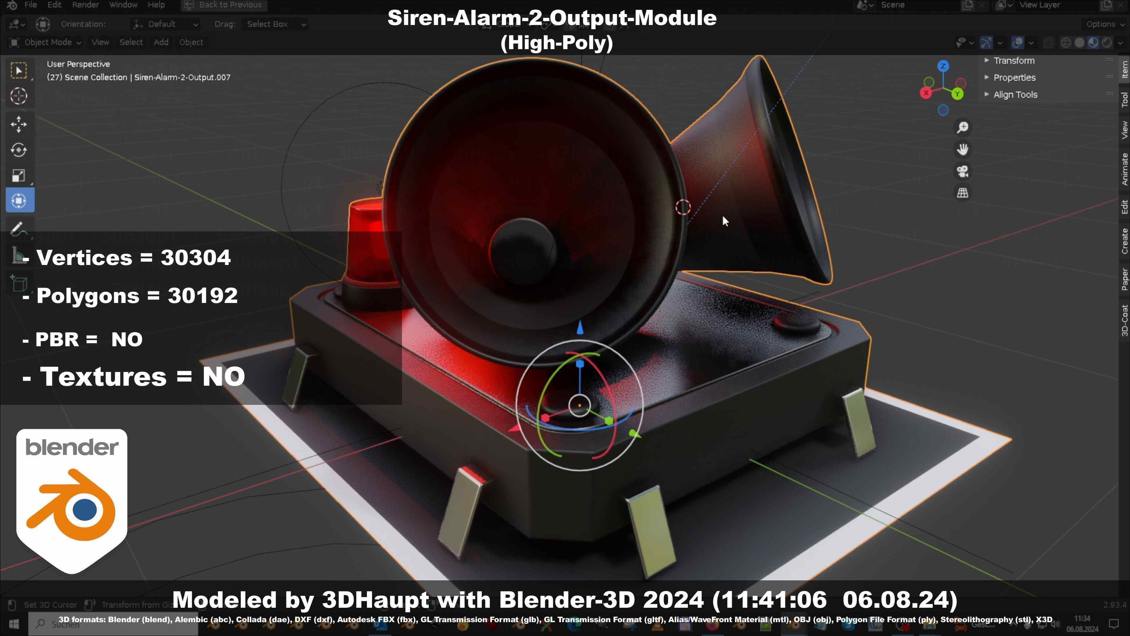 Siren-Alarm-2-Output-Module 3D model_61