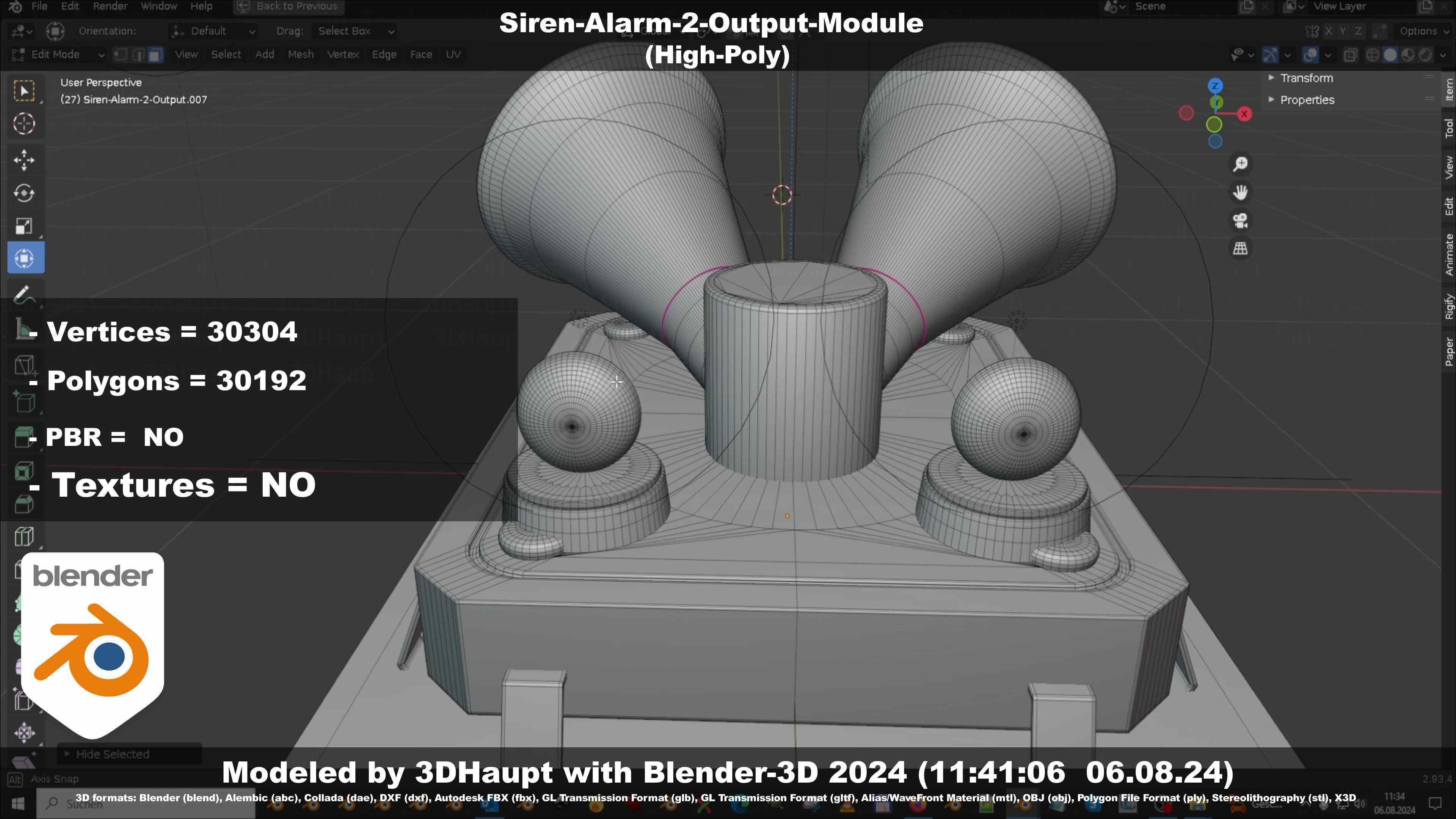 Siren-Alarm-2-Output-Module 3D model_146