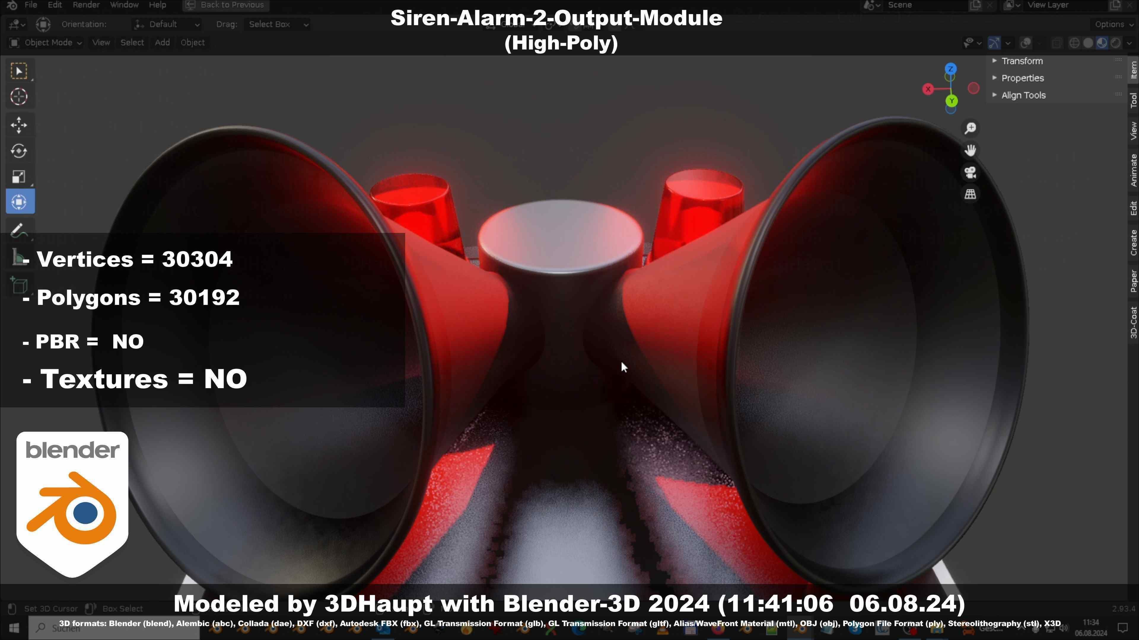 Siren-Alarm-2-Output-Module 3D model_107