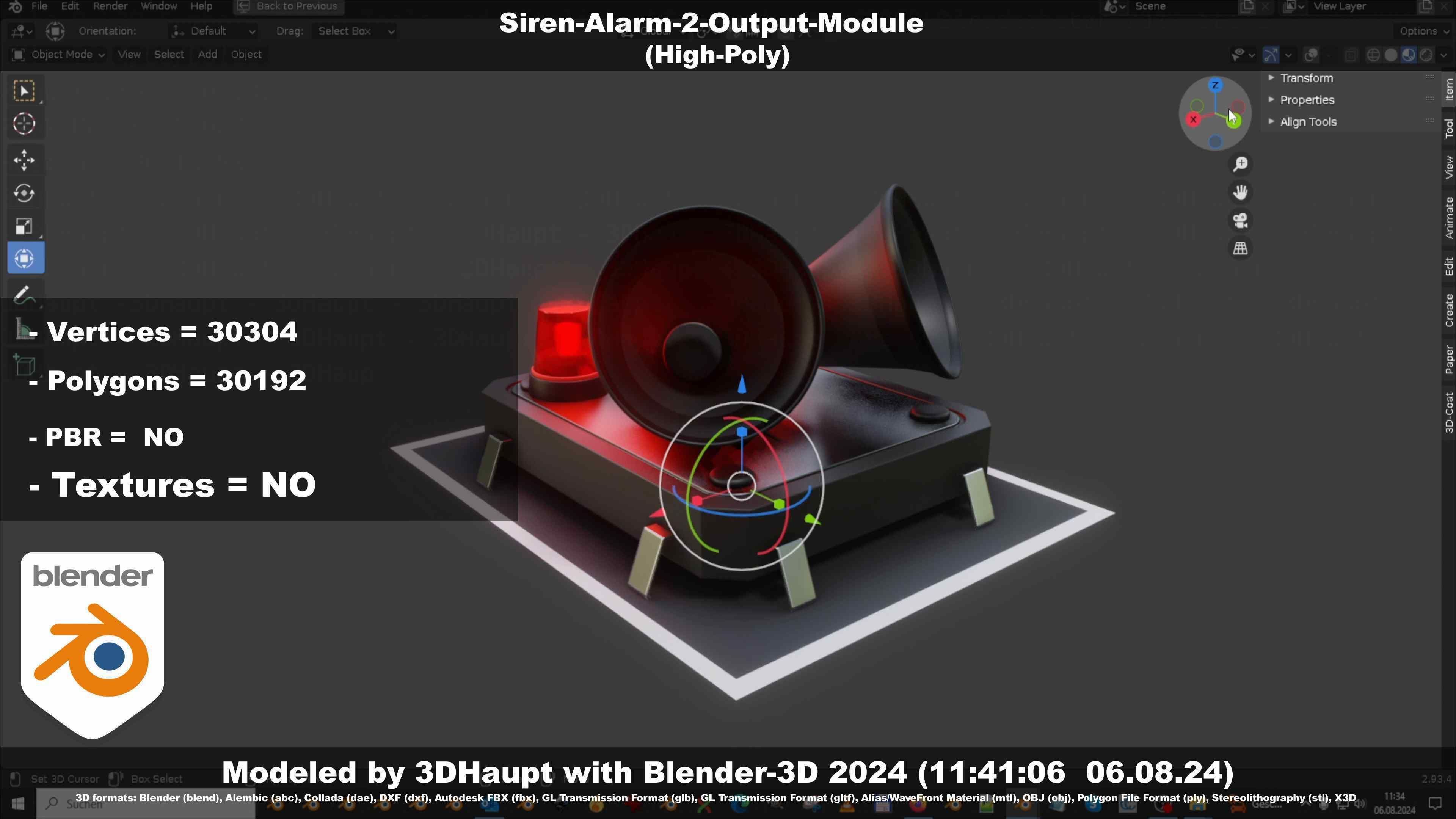 Siren-Alarm-2-Output-Module 3D model_50