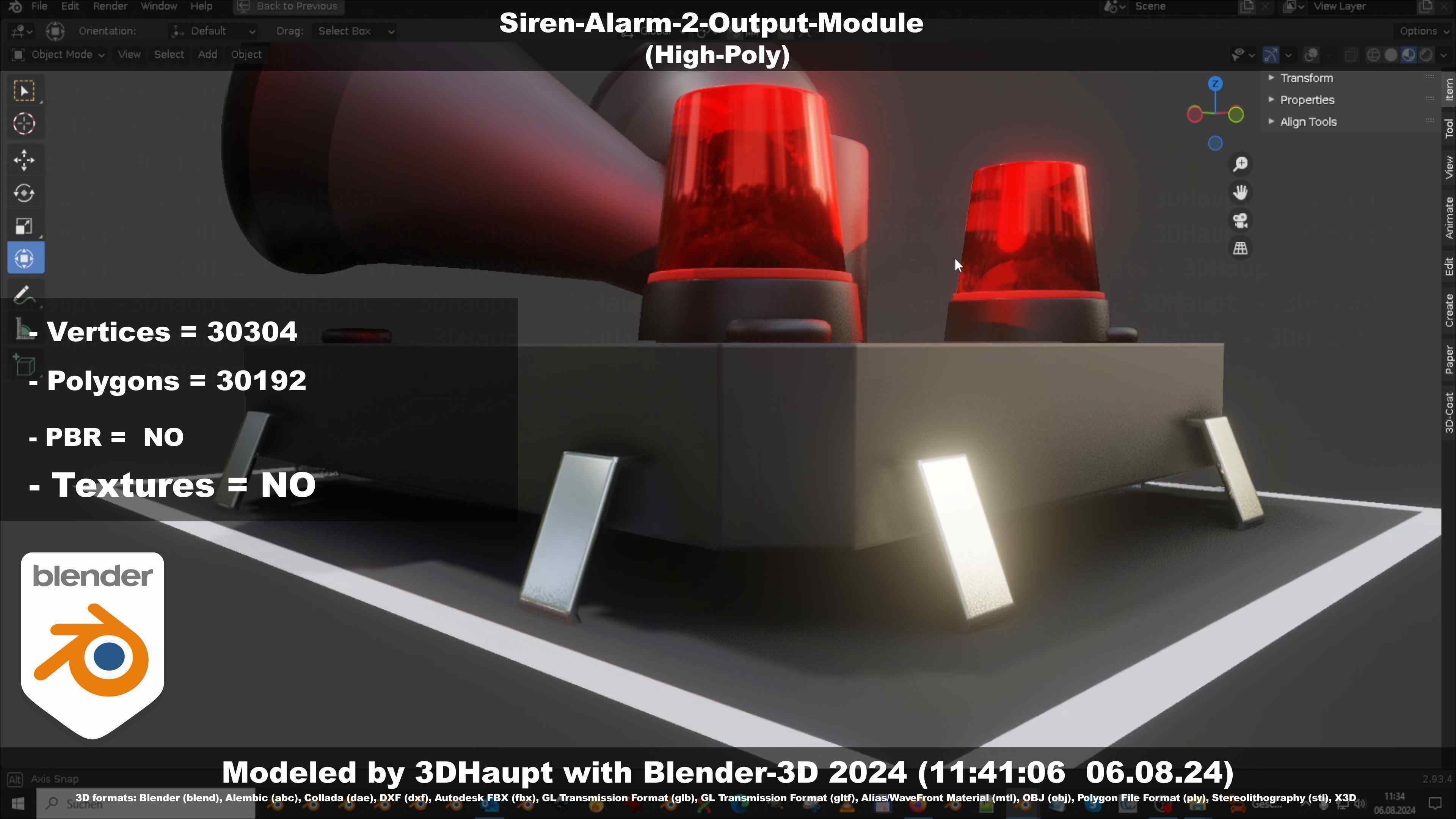 Siren-Alarm-2-Output-Module 3D model_42