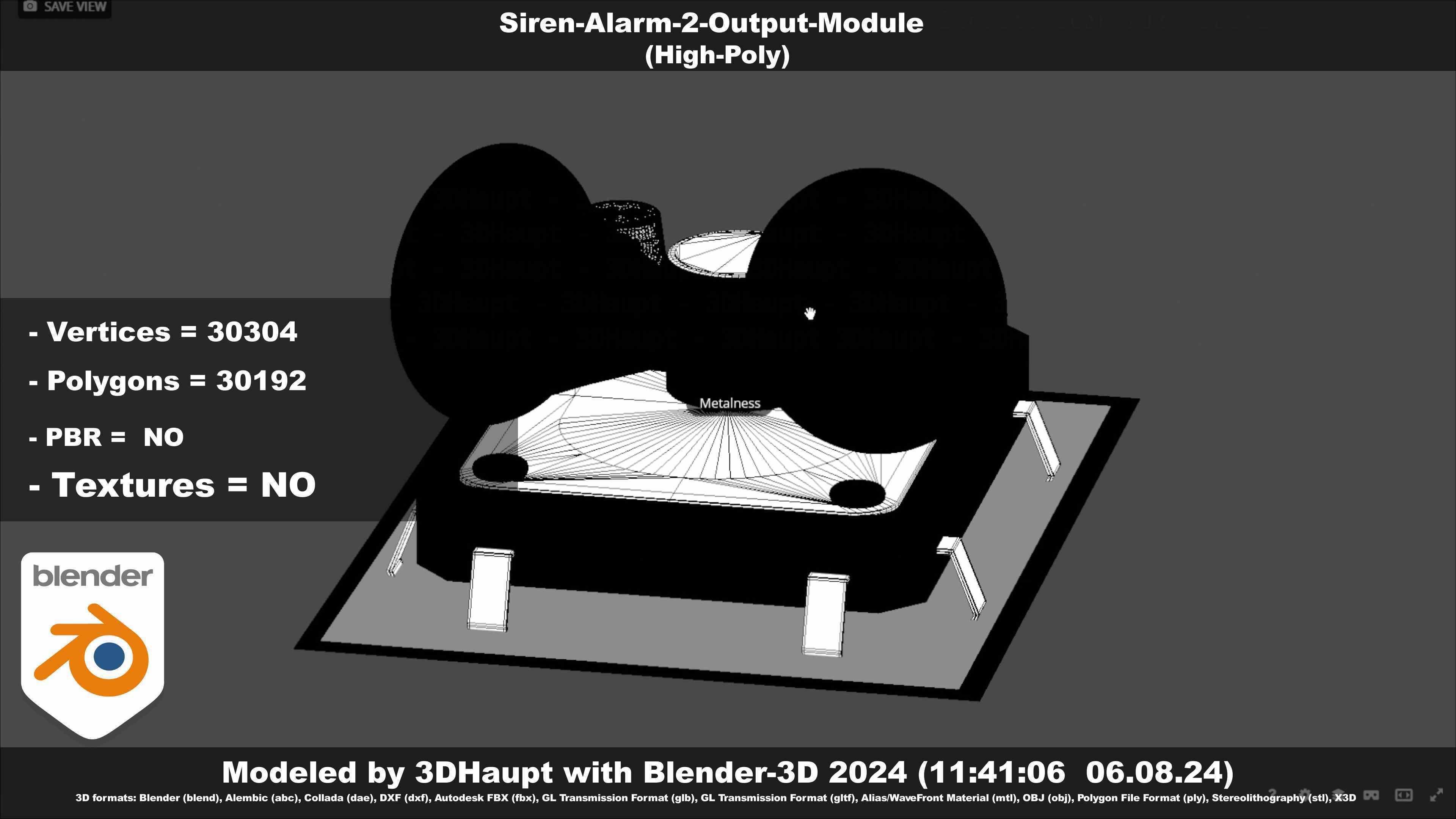 Siren-Alarm-2-Output-Module 3D model_143