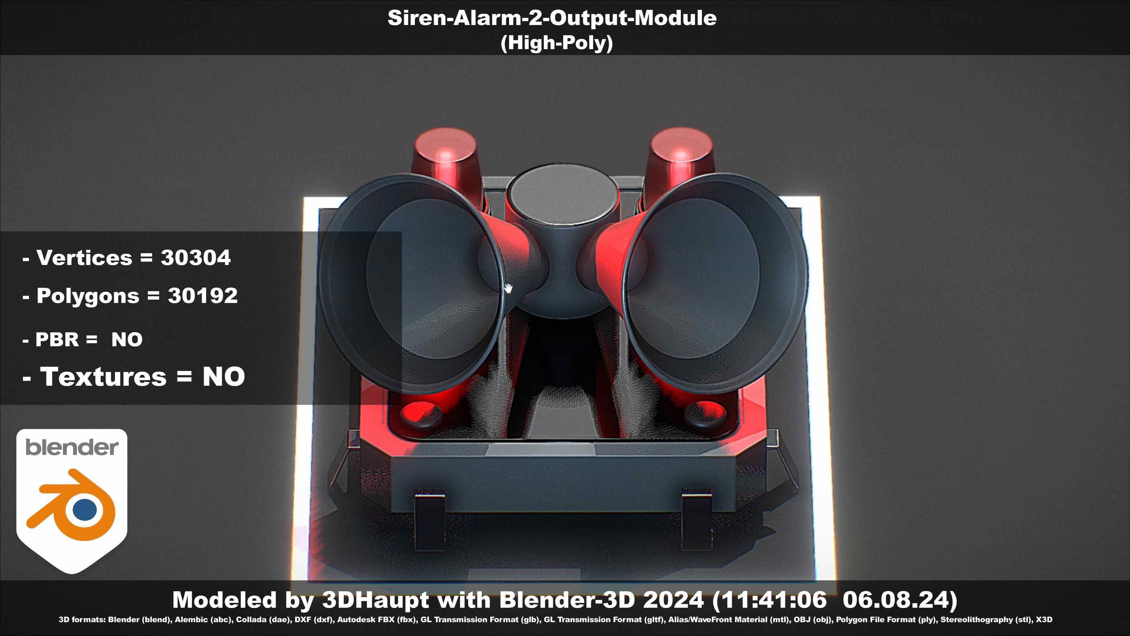 Siren-Alarm-2-Output-Module 3D model_137