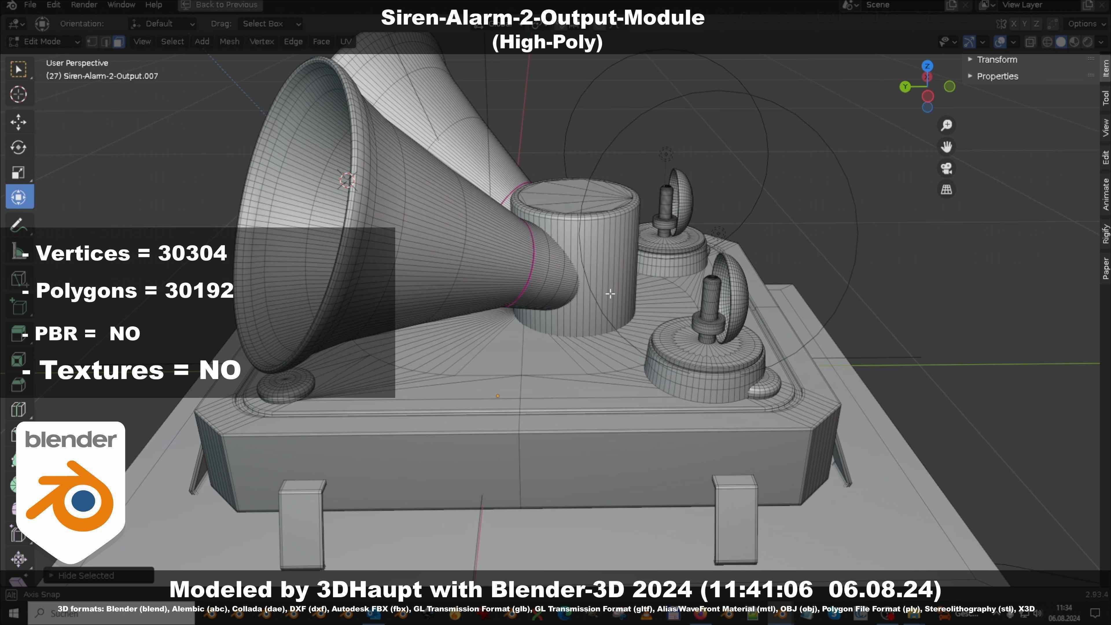 Siren-Alarm-2-Output-Module 3D model_111