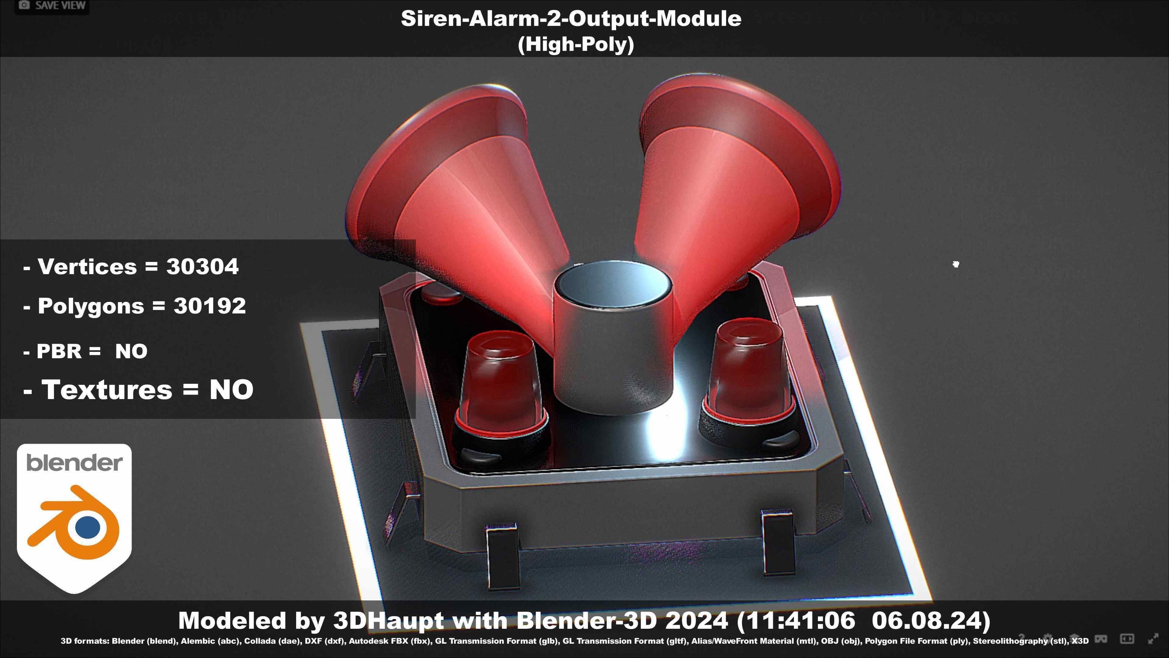 Siren-Alarm-2-Output-Module 3D model_88