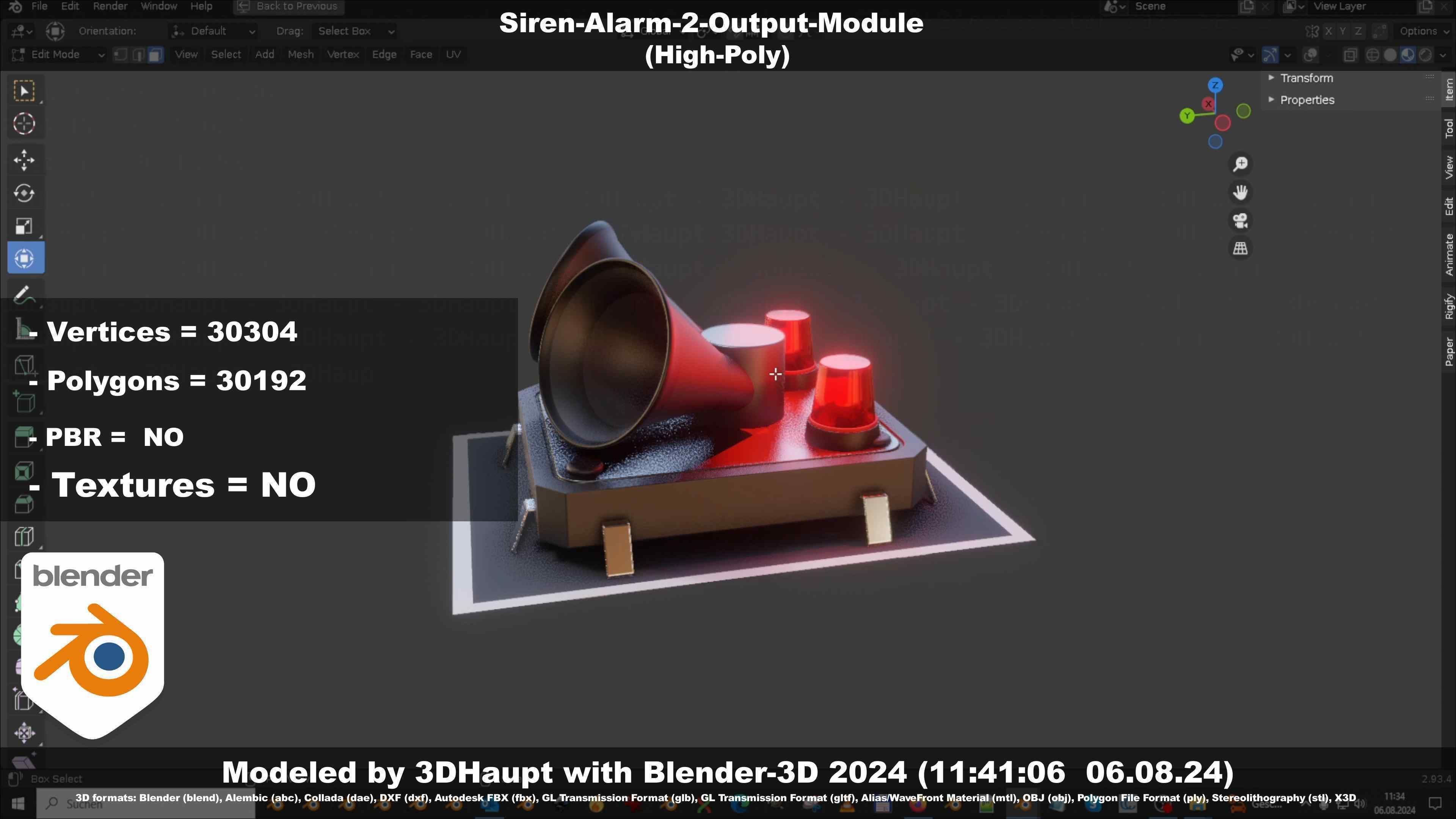 Siren-Alarm-2-Output-Module 3D model_68