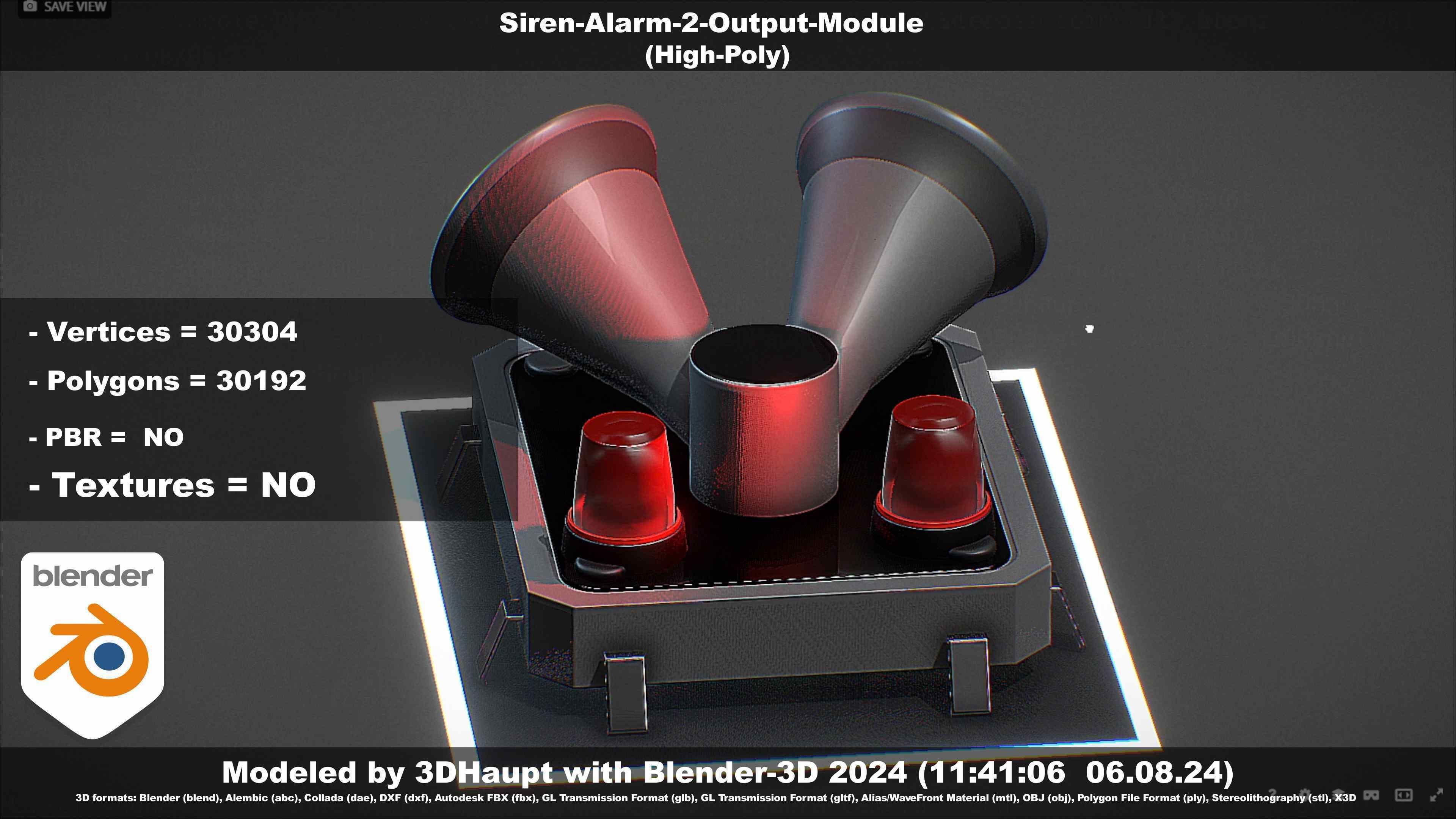 Siren-Alarm-2-Output-Module 3D model_139