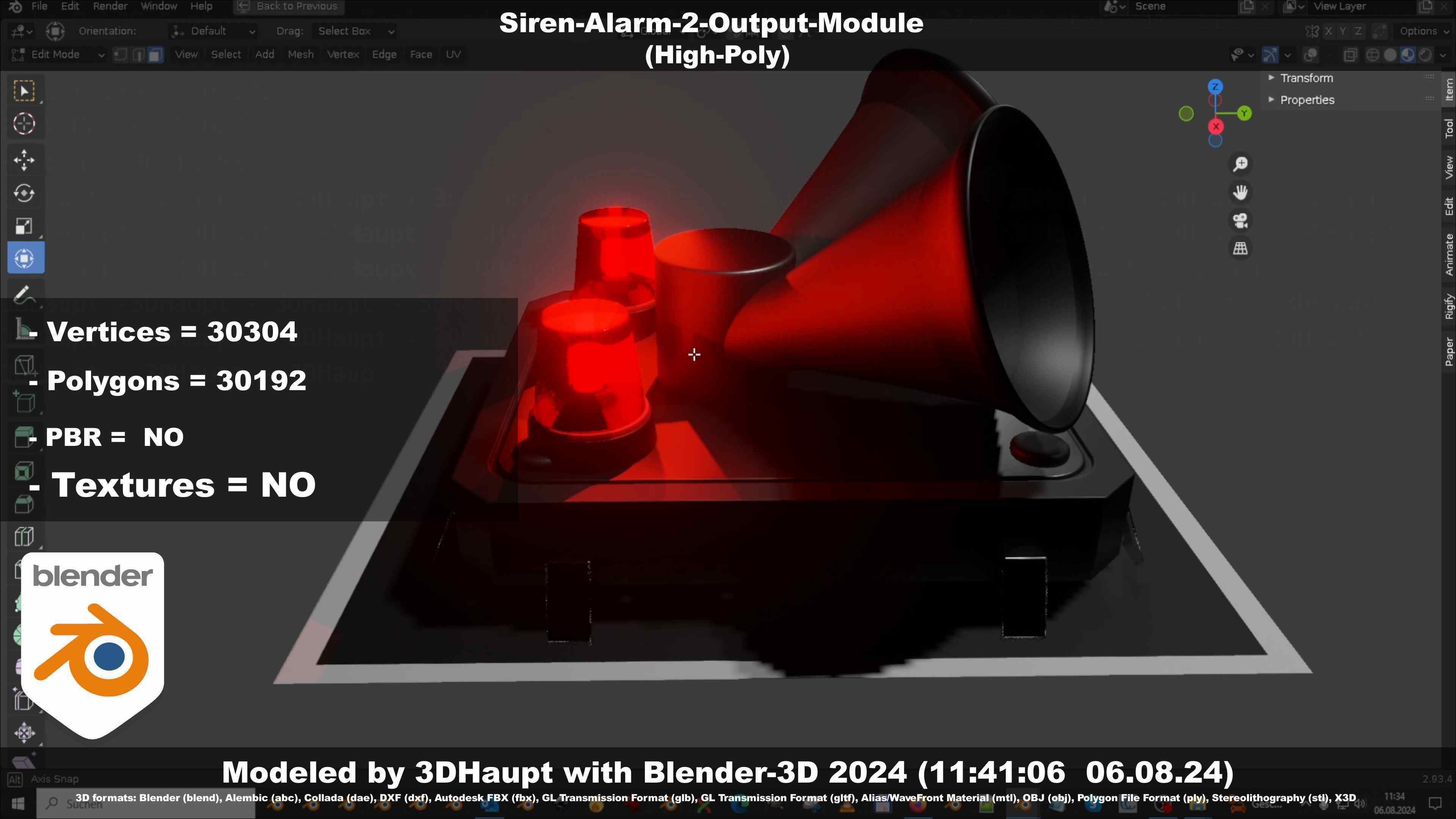 Siren-Alarm-2-Output-Module 3D model_130