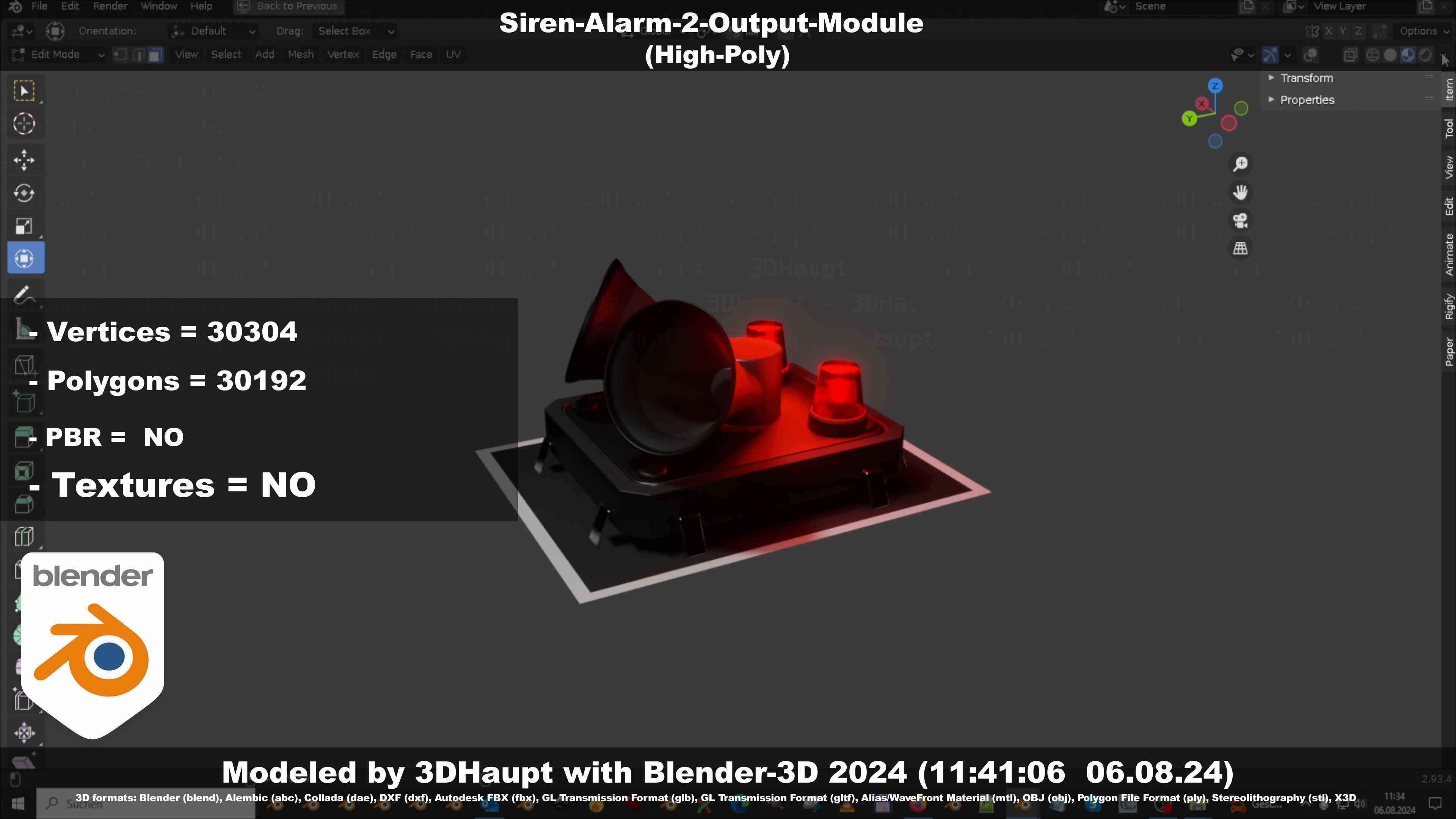 Siren-Alarm-2-Output-Module 3D model_18