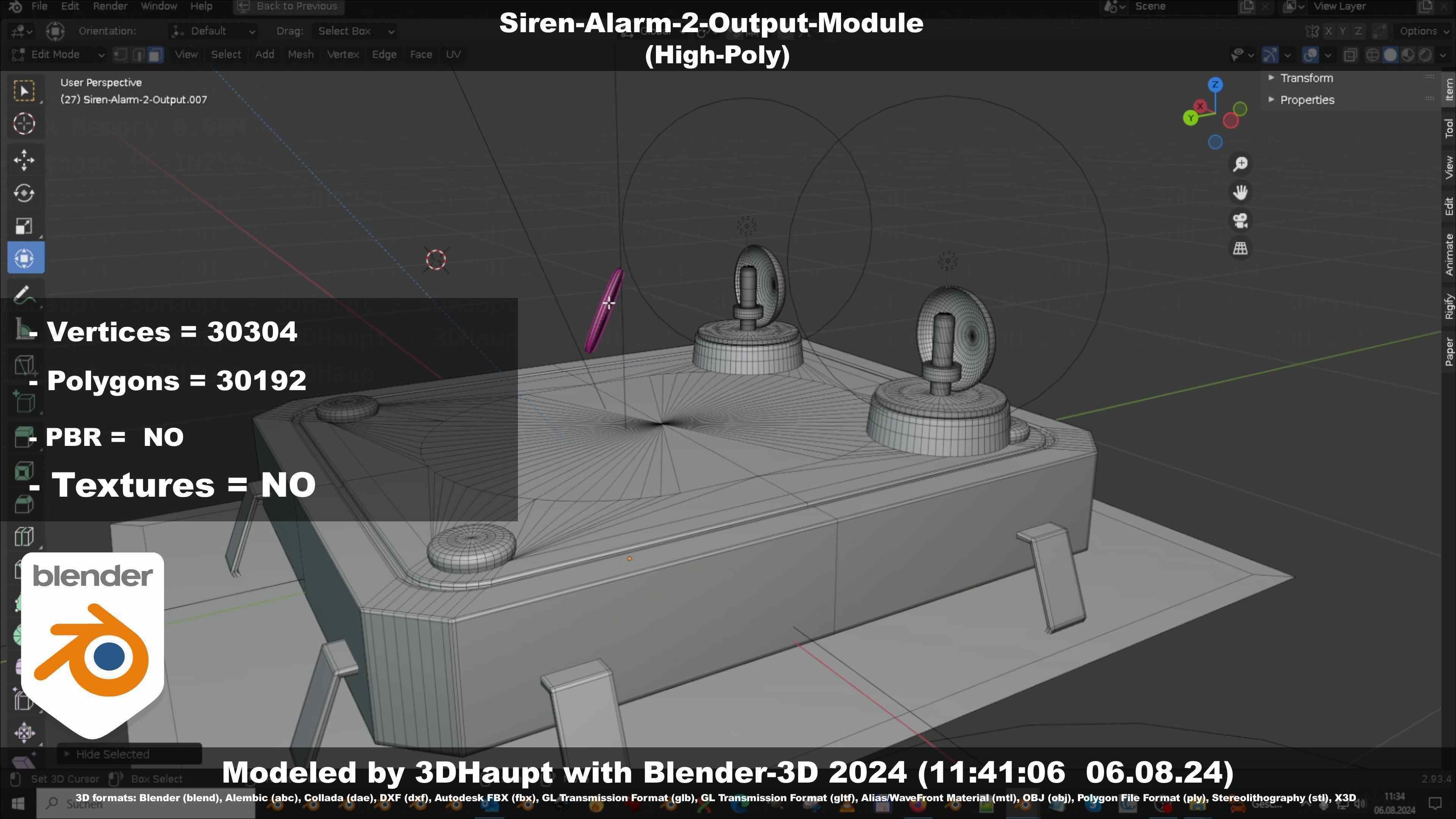 Siren-Alarm-2-Output-Module 3D model_115