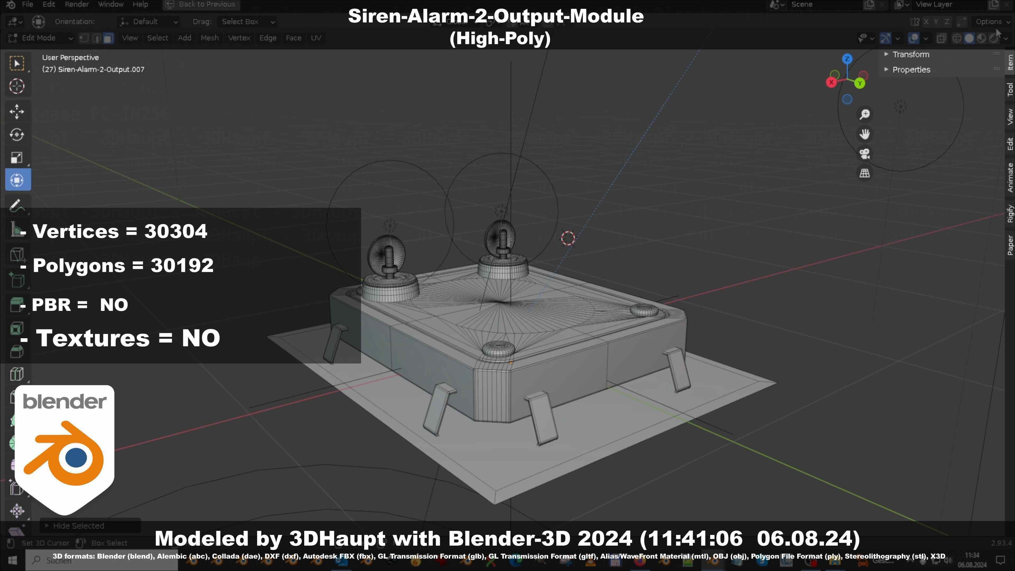 Siren-Alarm-2-Output-Module 3D model_117