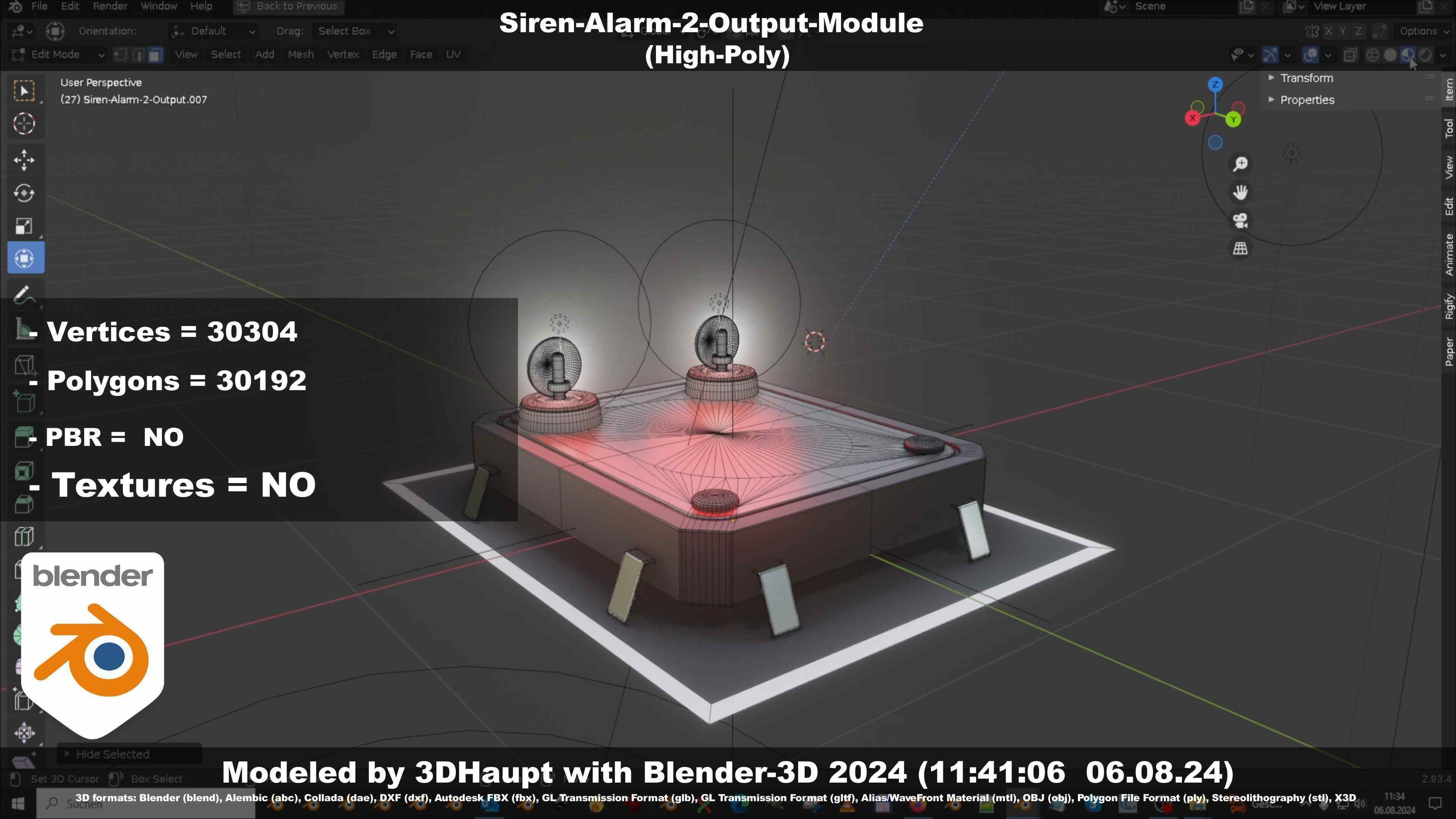 Siren-Alarm-2-Output-Module 3D model_56