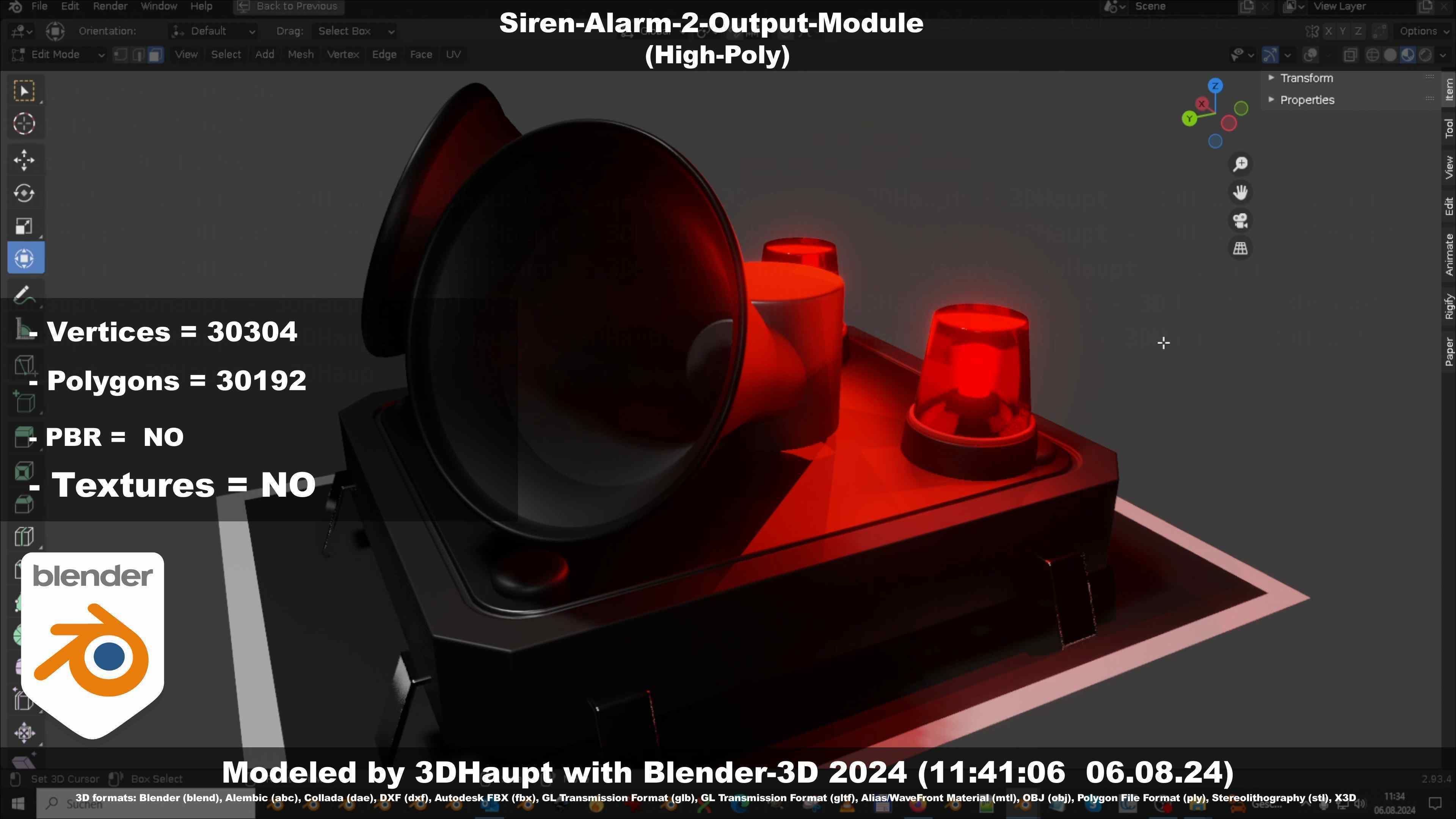 Siren-Alarm-2-Output-Module 3D model_131