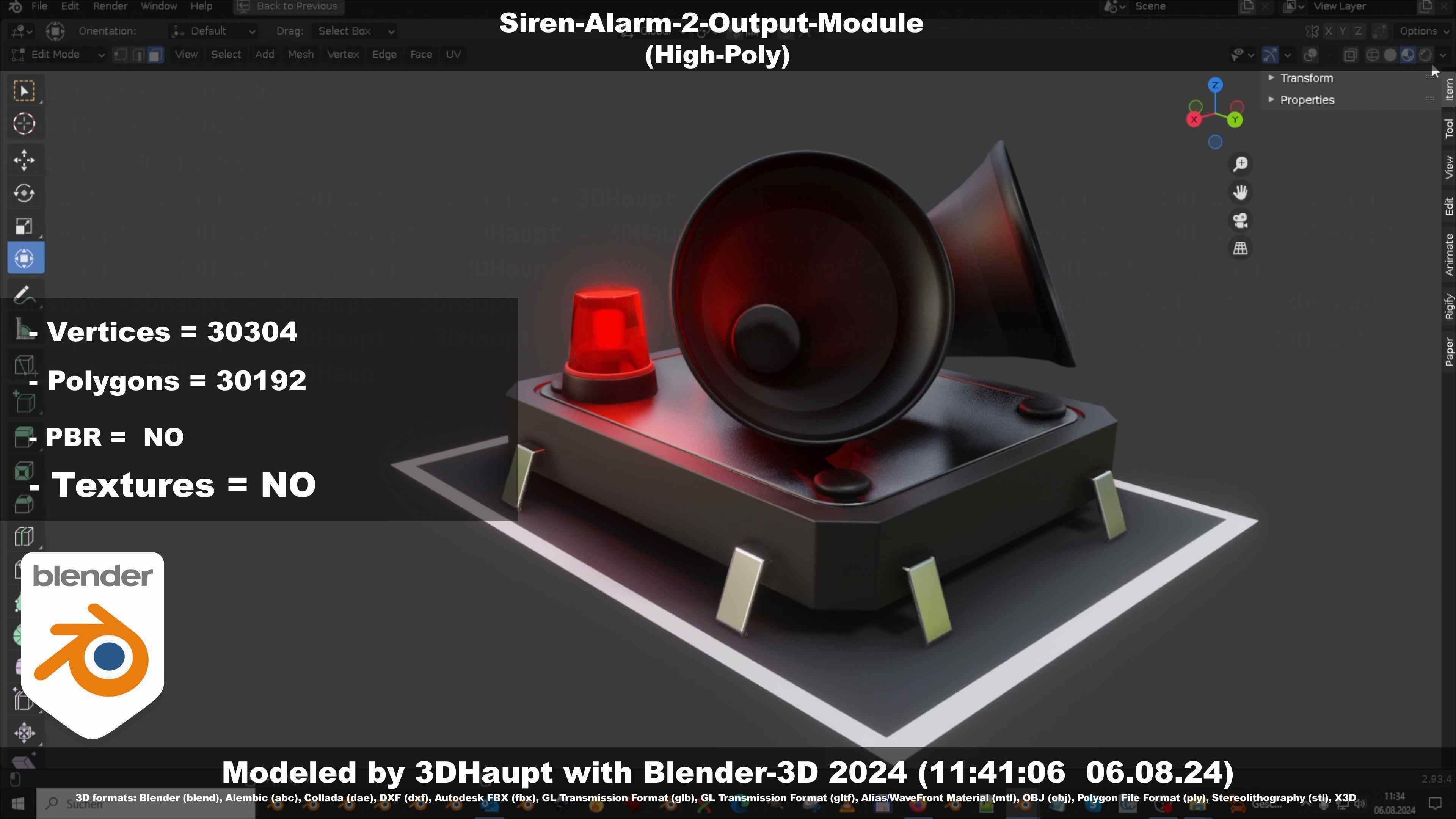 Siren-Alarm-2-Output-Module 3D model_65