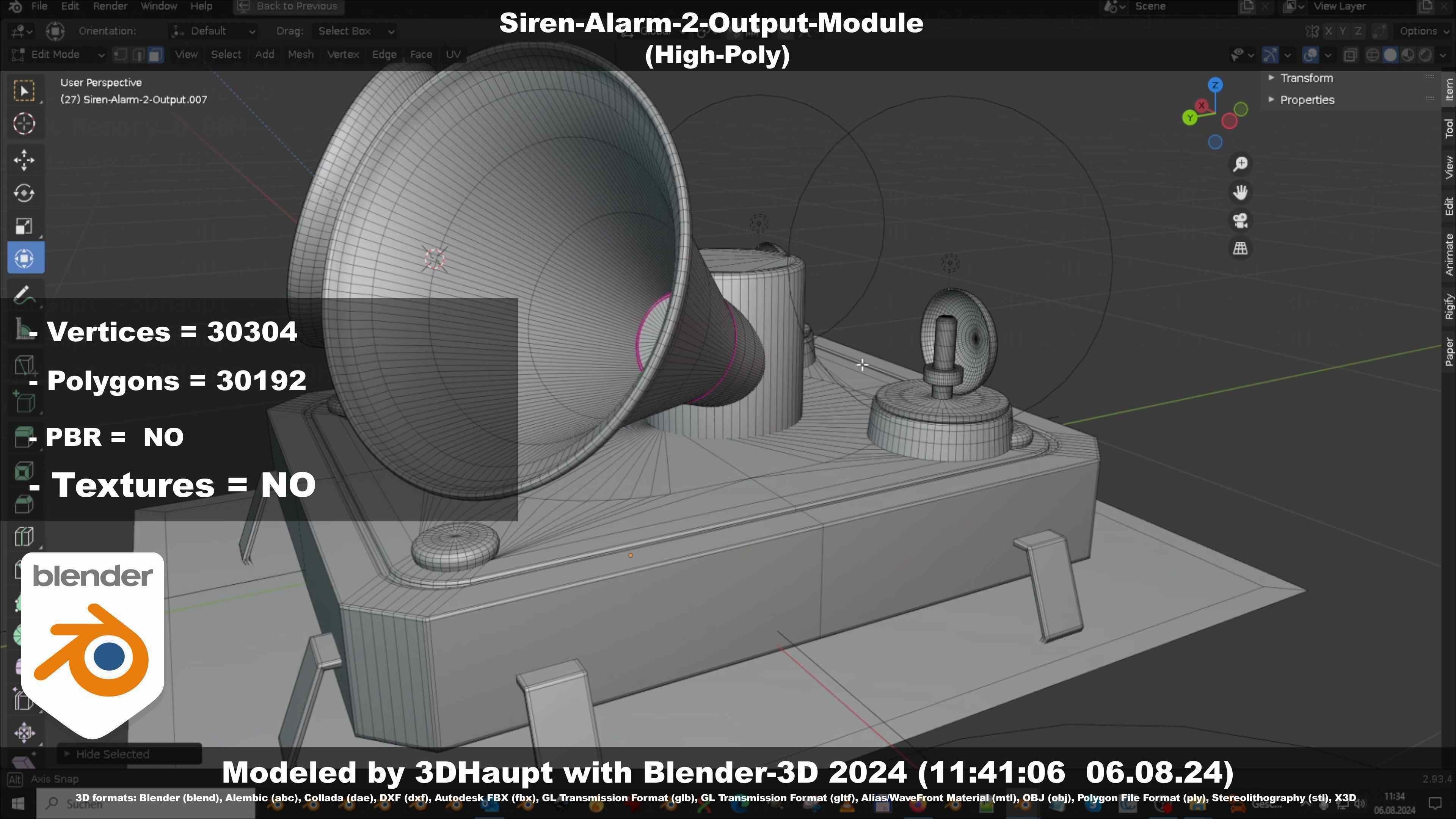 Siren-Alarm-2-Output-Module 3D model_47