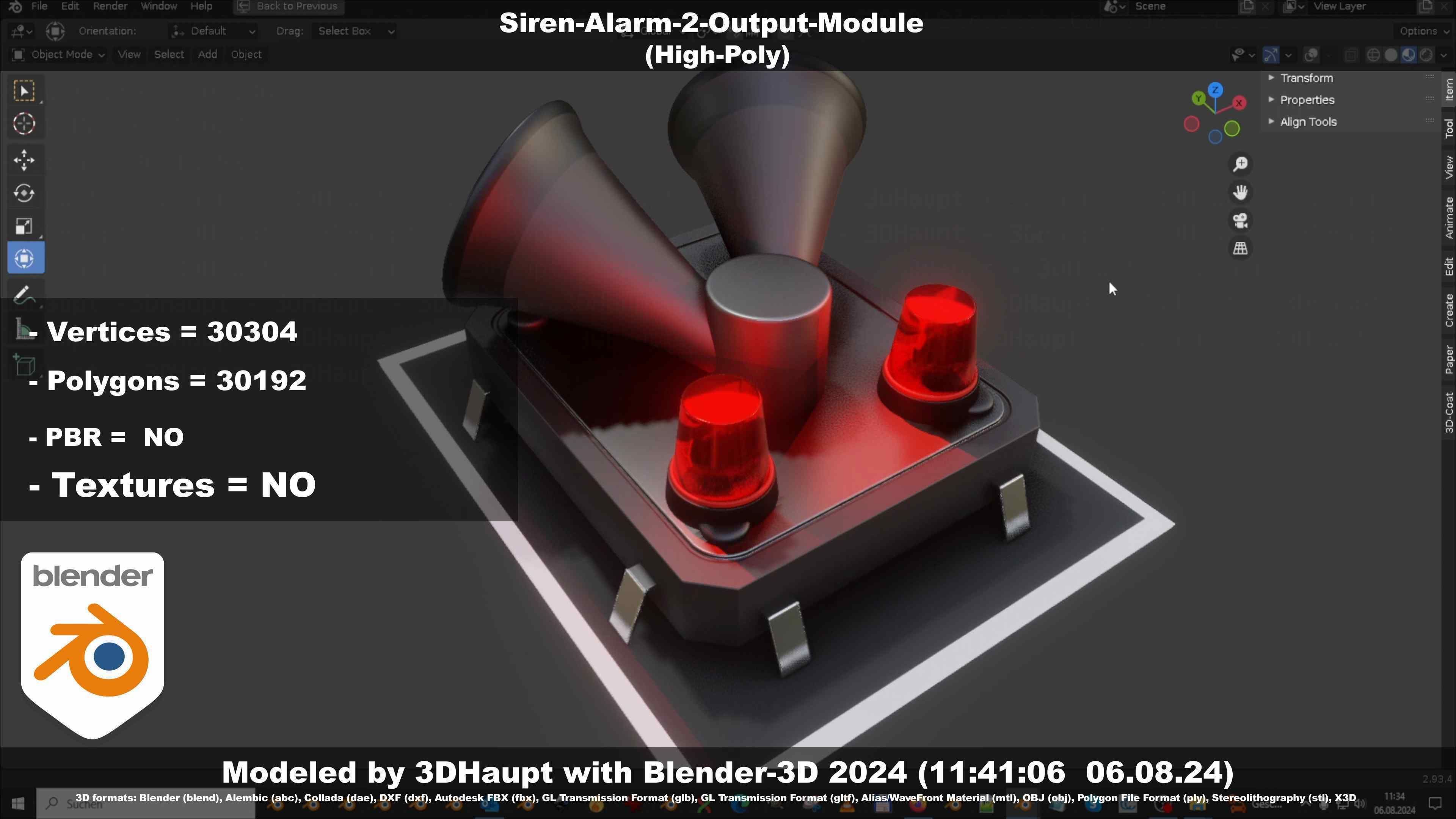 Siren-Alarm-2-Output-Module 3D model_39
