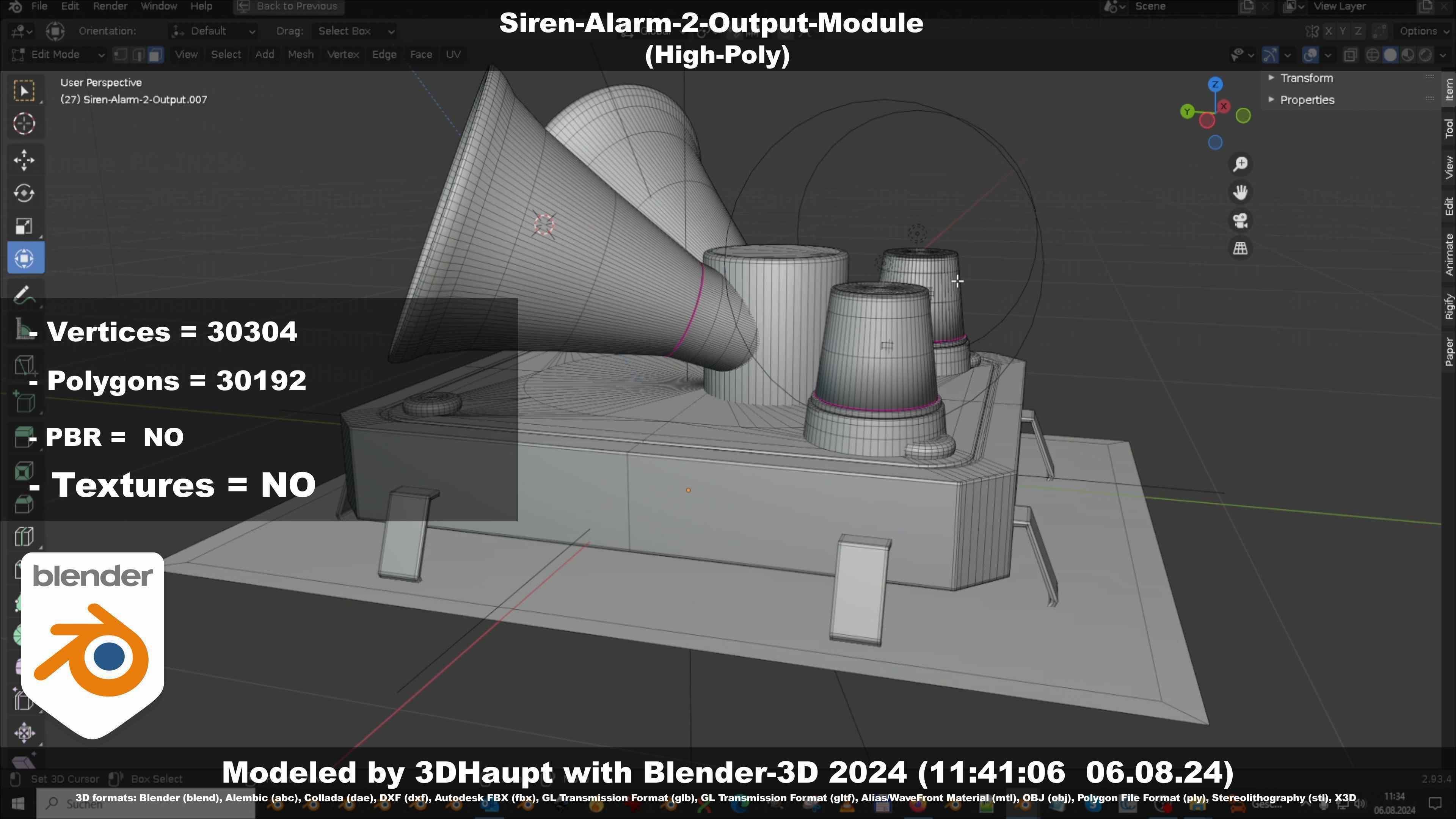 Siren-Alarm-2-Output-Module 3D model_144