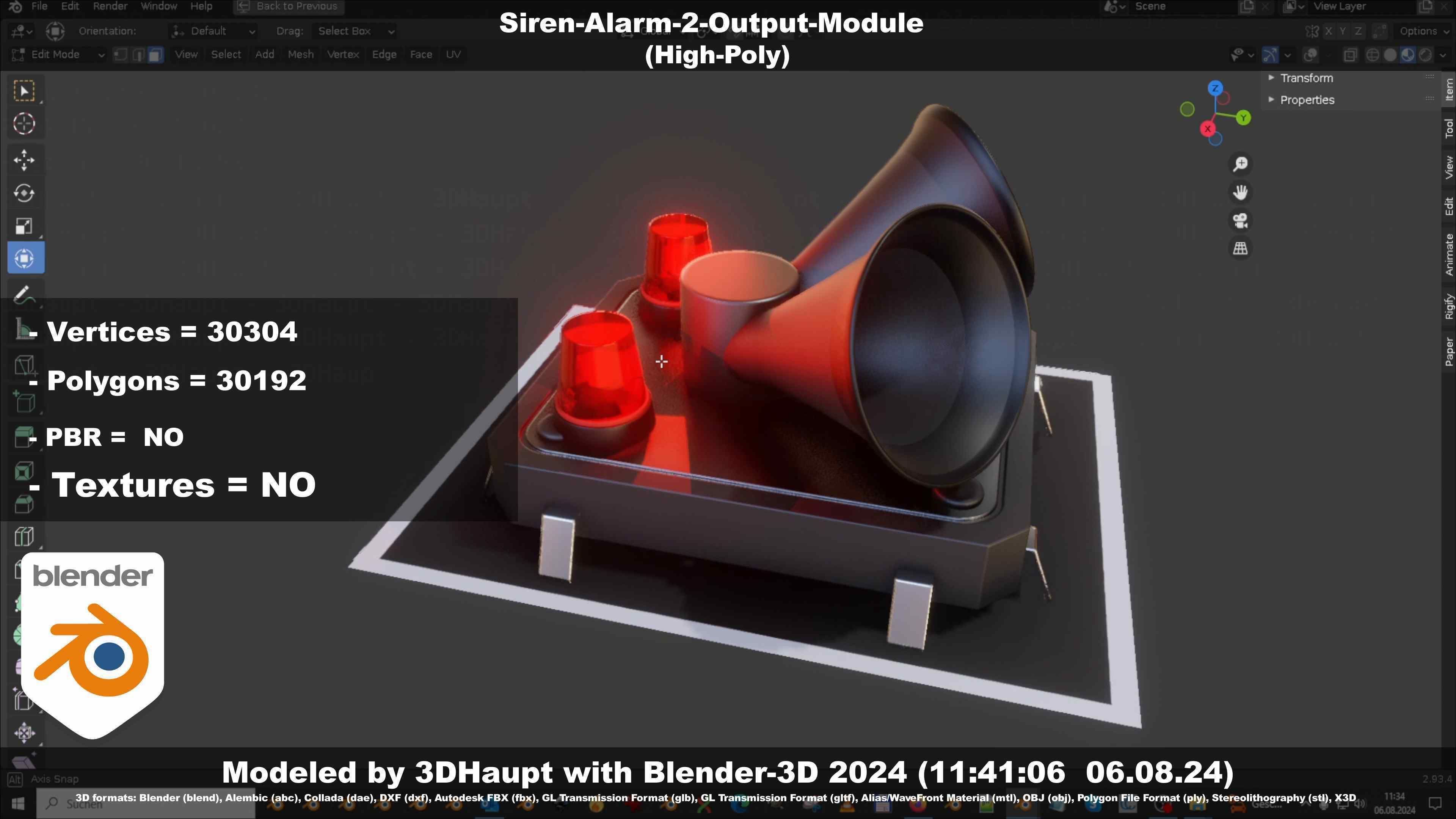 Siren-Alarm-2-Output-Module 3D model_125