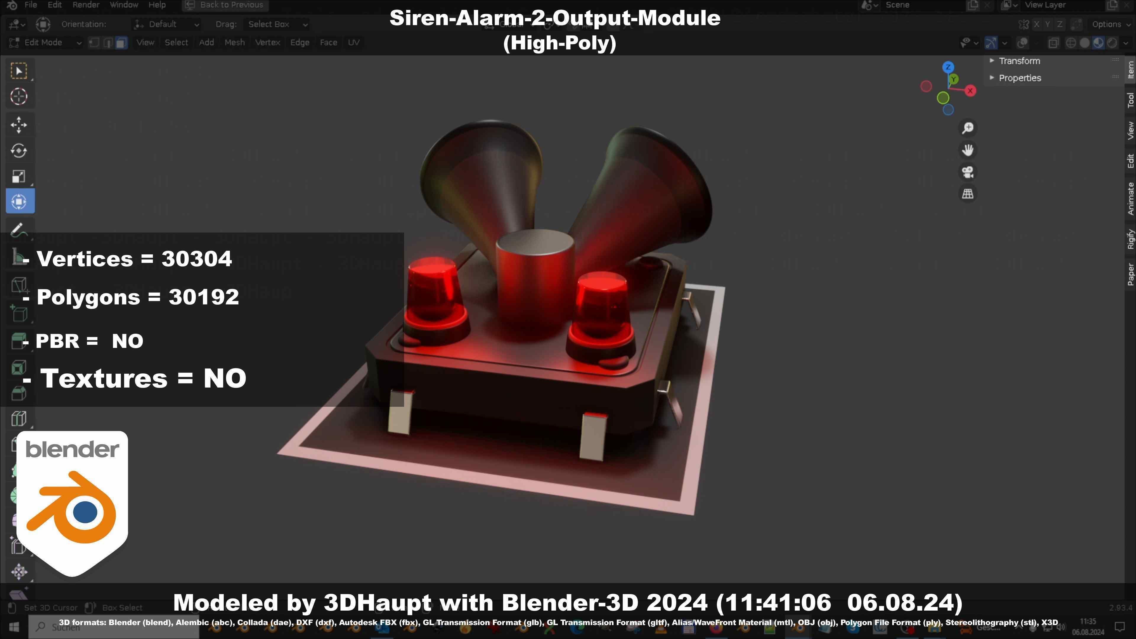 Siren-Alarm-2-Output-Module 3D model_136