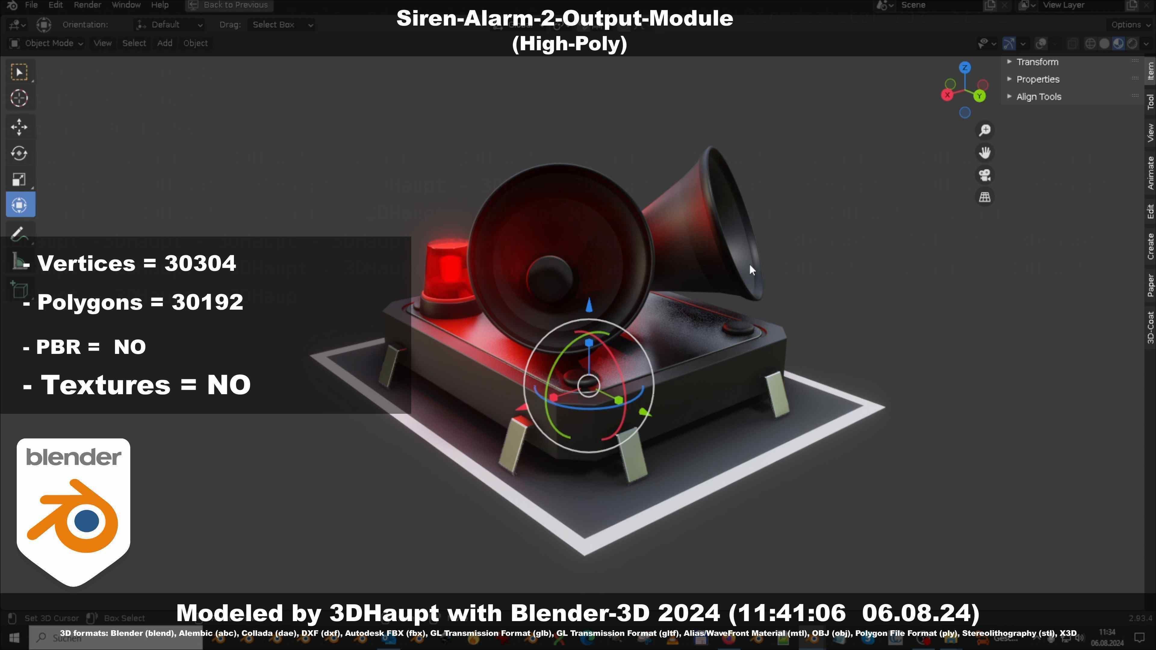 Siren-Alarm-2-Output-Module 3D model_19