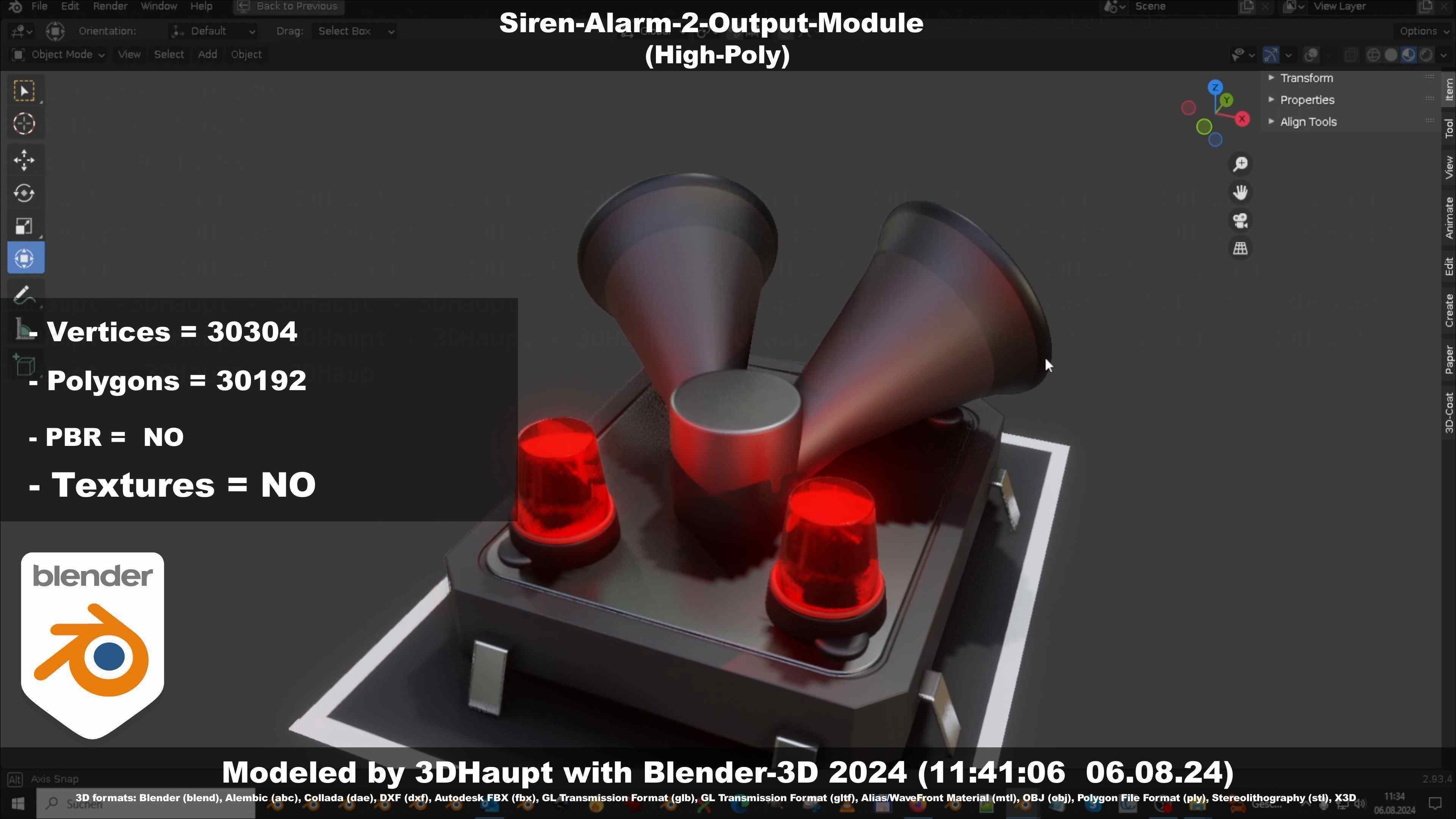 Siren-Alarm-2-Output-Module 3D model_38