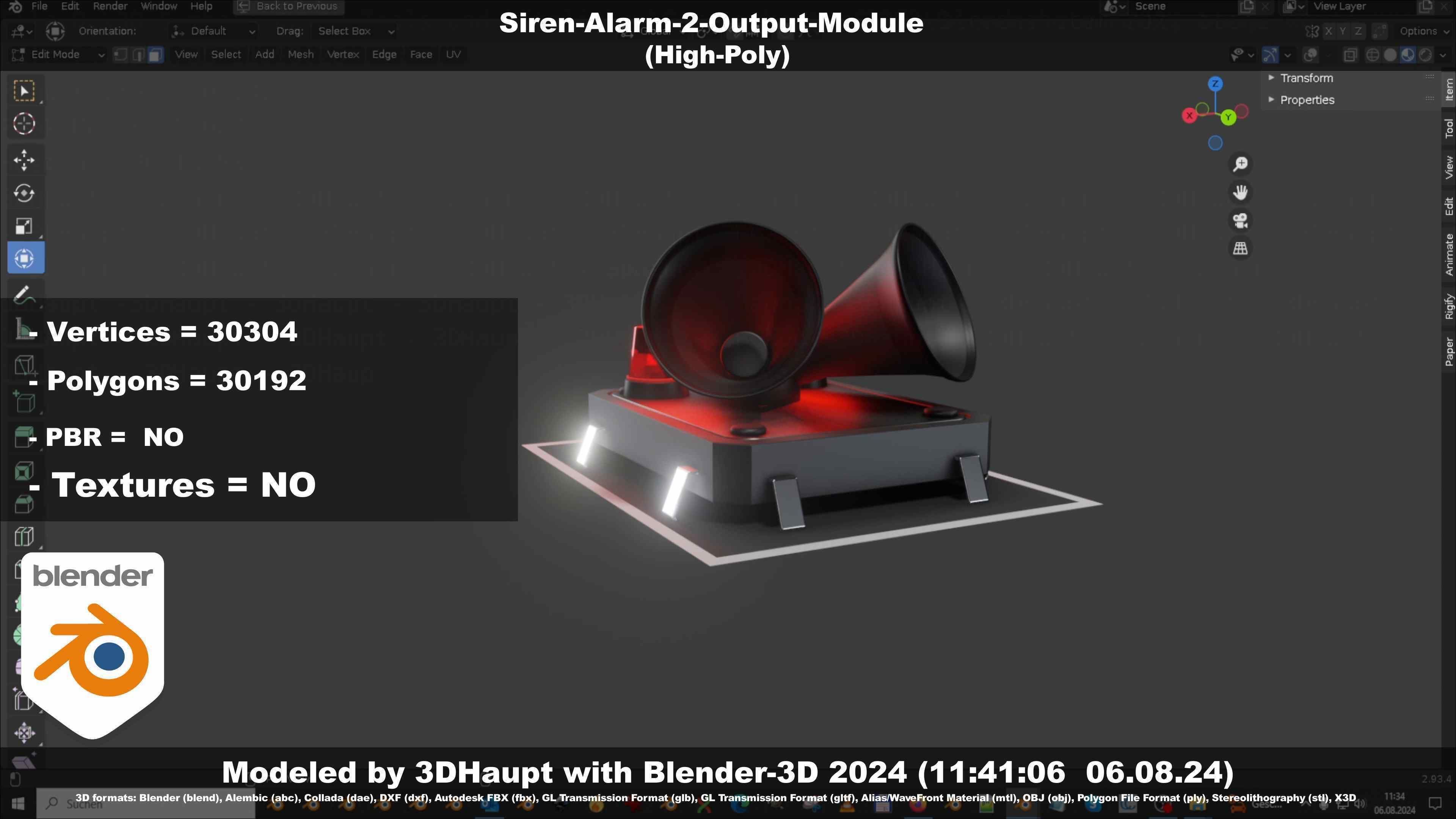 Siren-Alarm-2-Output-Module 3D model_128