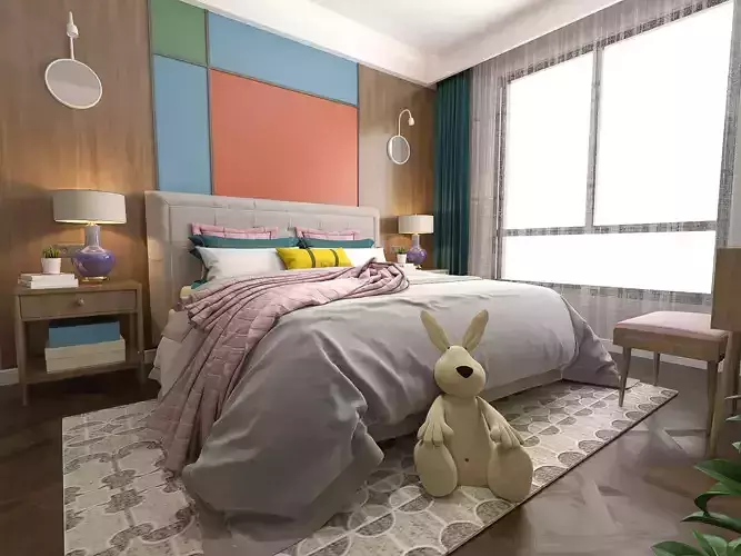 Nordic children room bedroom 3D Model